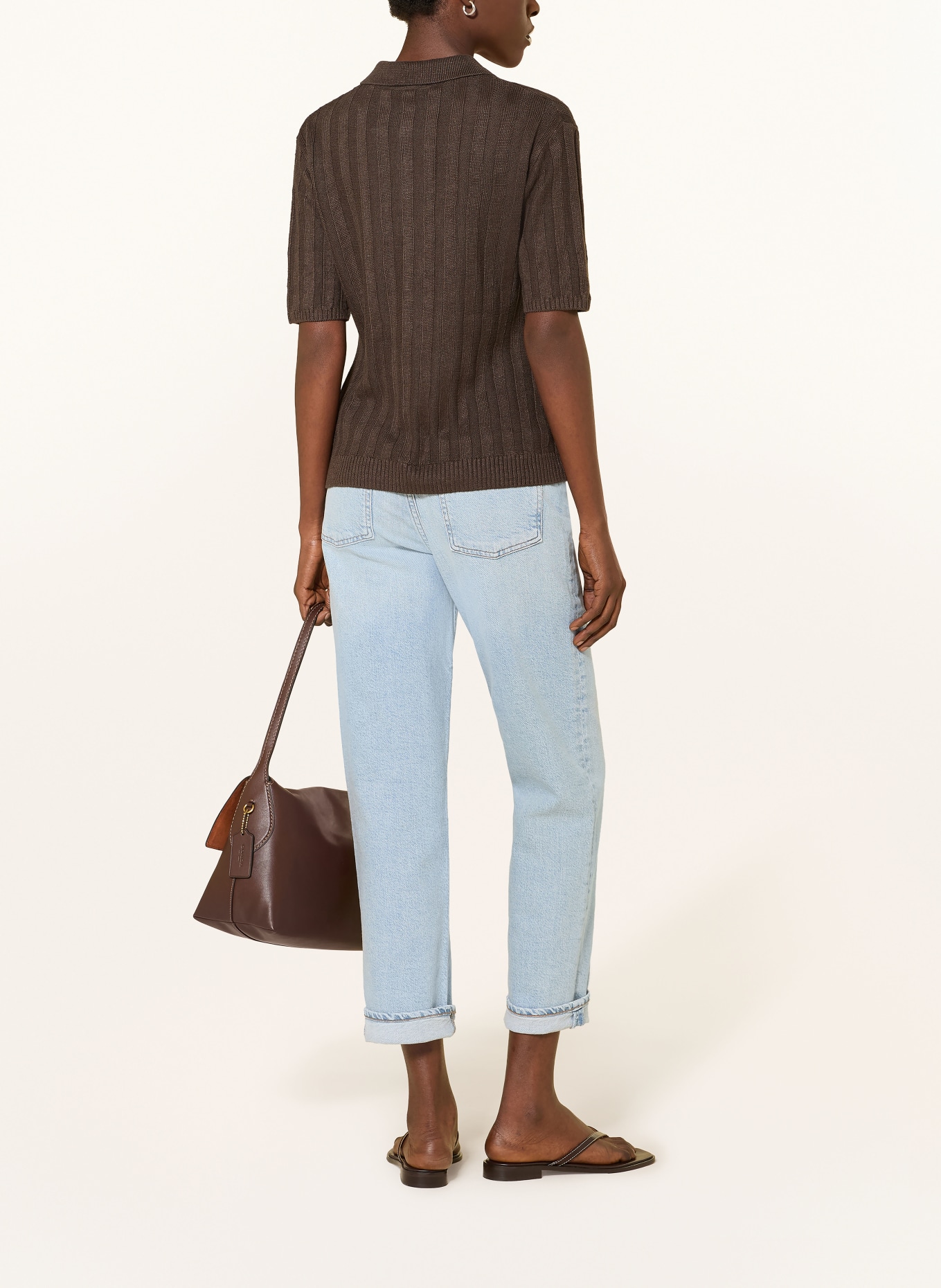 MM by Max Mara Polo en maille RIVETTO: MARRON FONCÉ