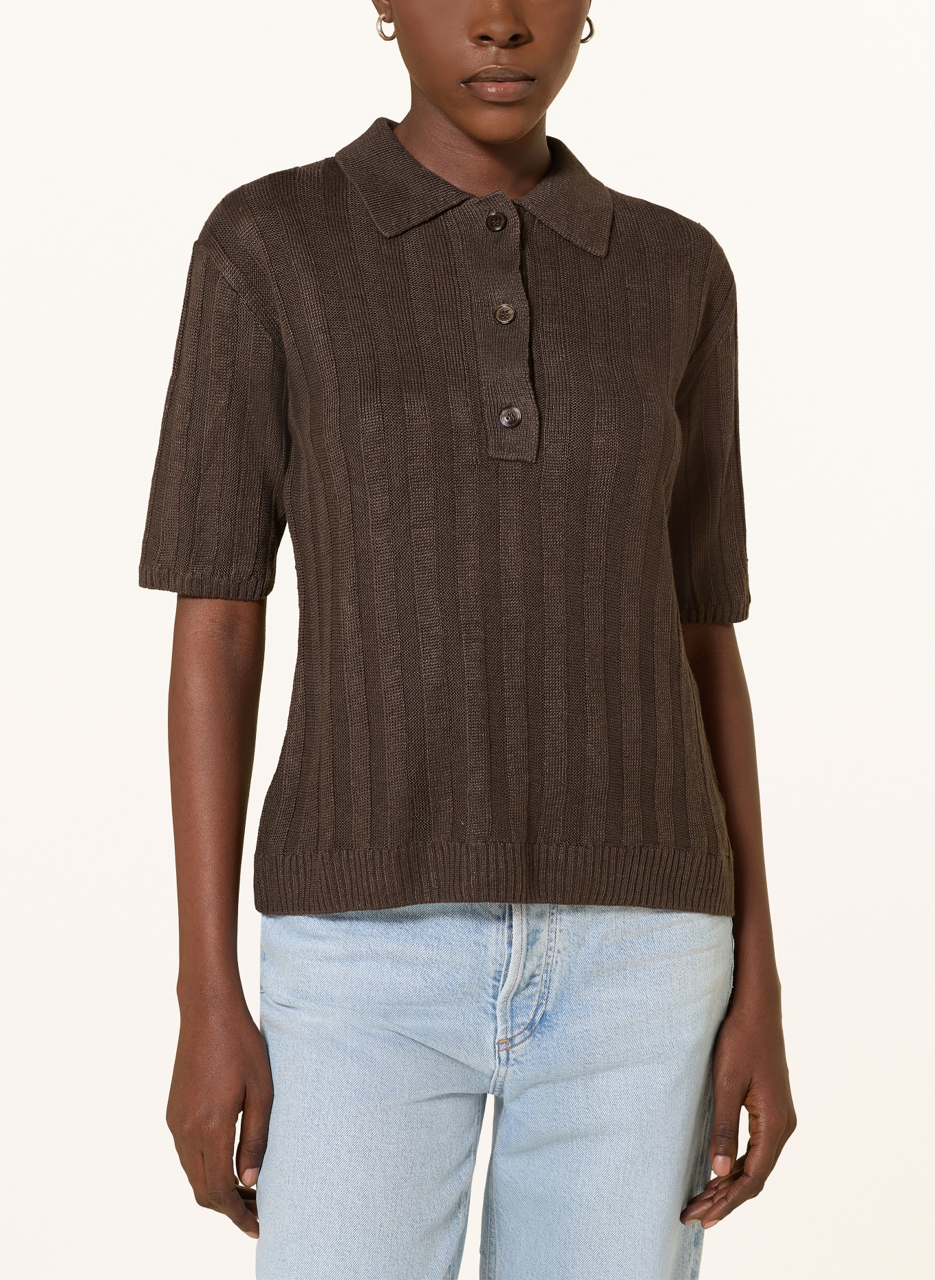 MM by Max Mara Polo en maille RIVETTO: MARRON FONCÉ