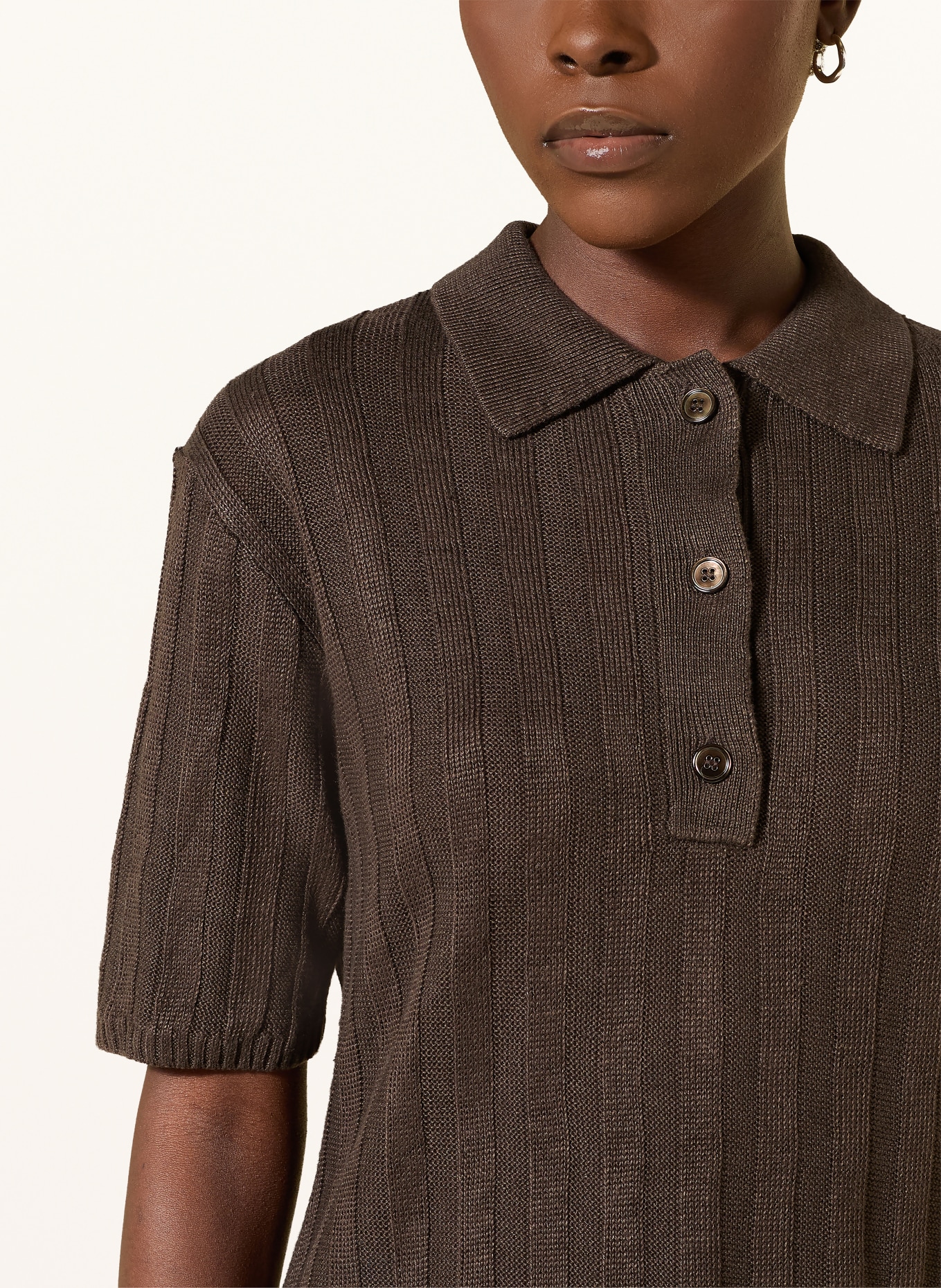 MM by Max Mara Polo en maille RIVETTO: MARRON FONCÉ