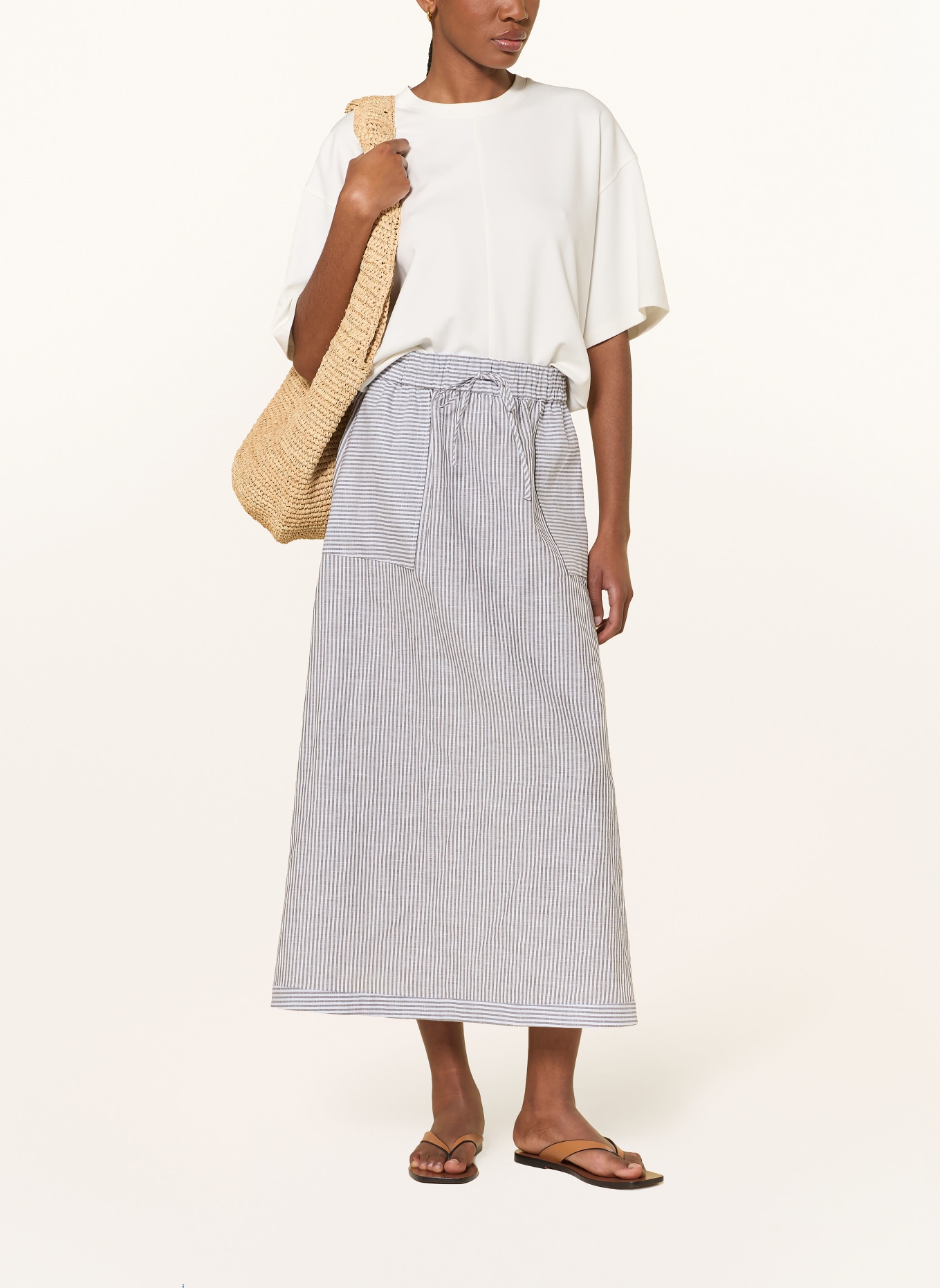 MM by Max Mara Rock SUMERO mit Leinen: TAUPE / WEISS