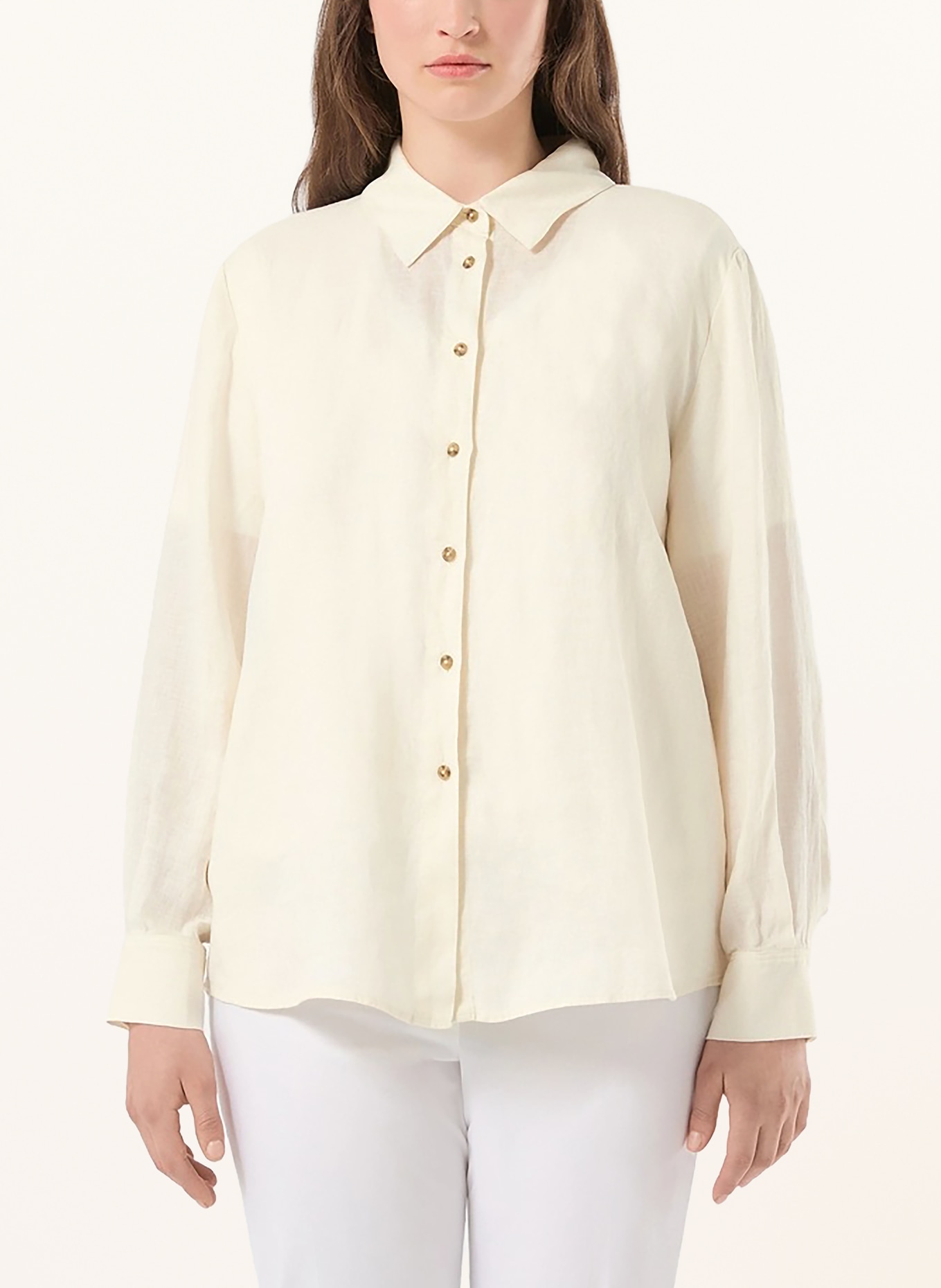 PERSONA MARINA RINALDI Hemdbluse PMRWHISKY aus Leinen: CREME