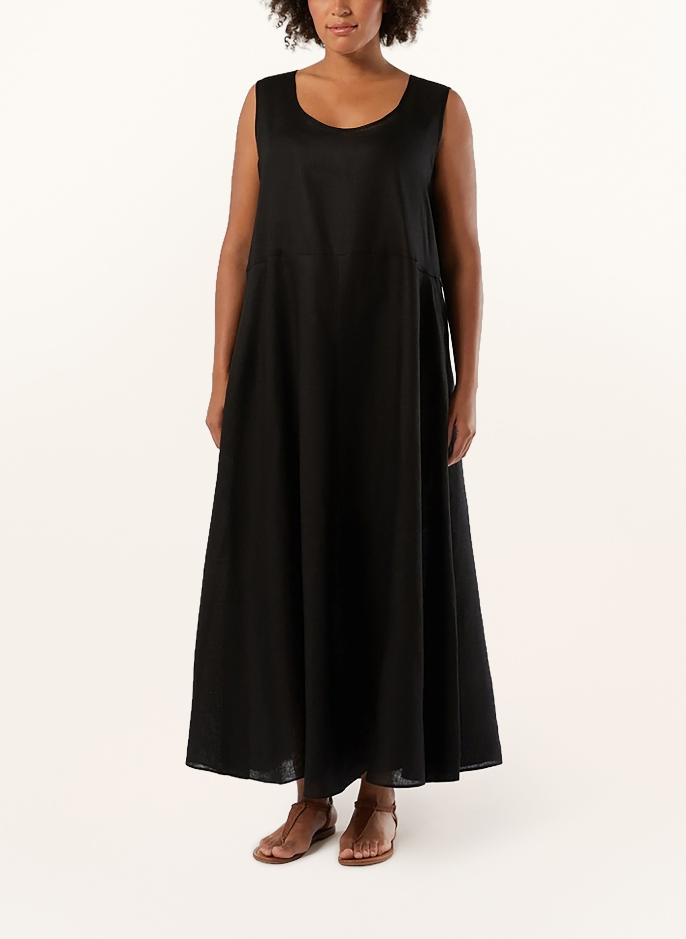 PERSONA MARINA RINALDI Robe en lin PMRERA: NOIR