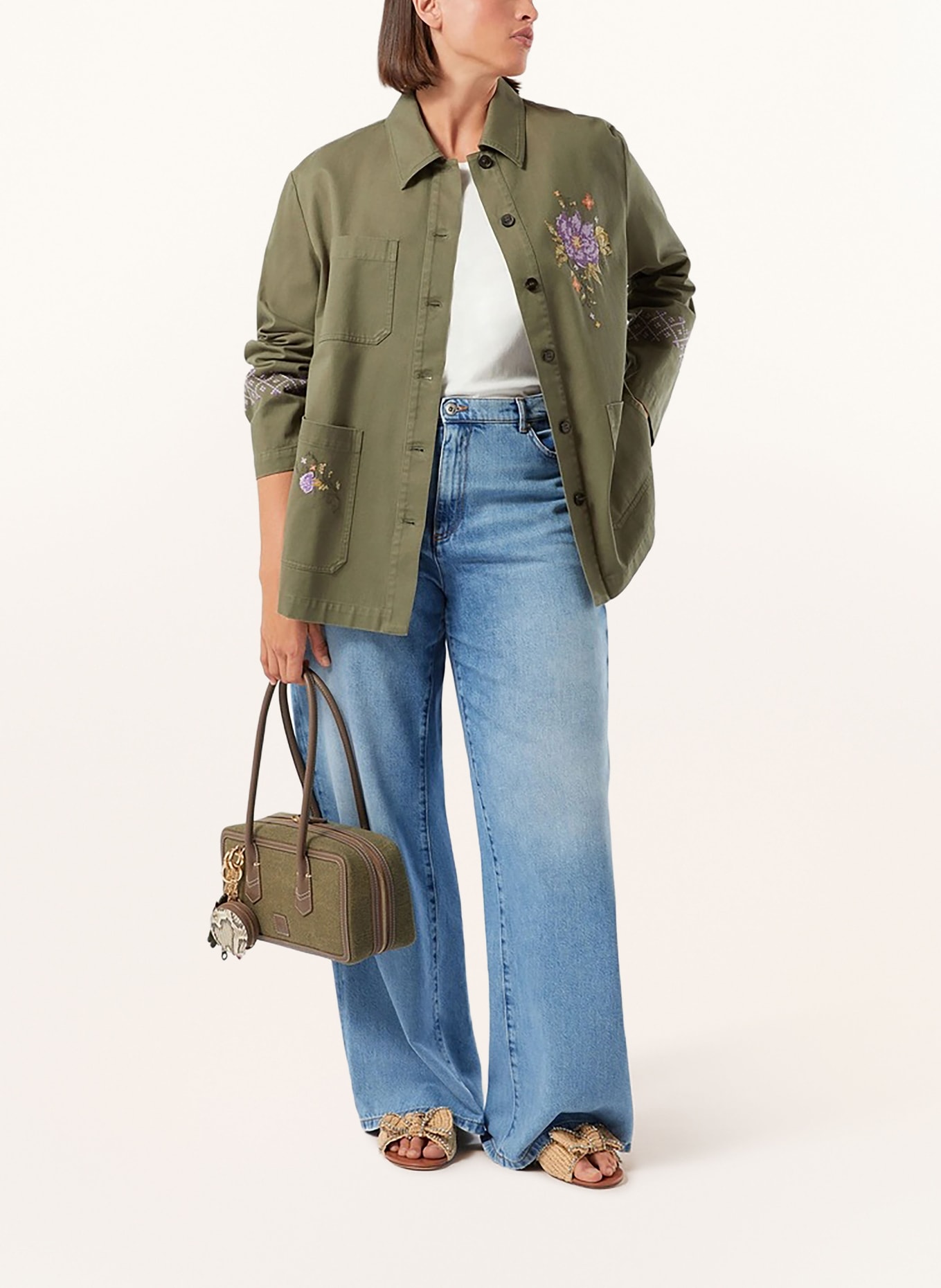 MARINA RINALDI Dżinsy z szerokimi nogawkami MRSRIVA: 006 NAVY