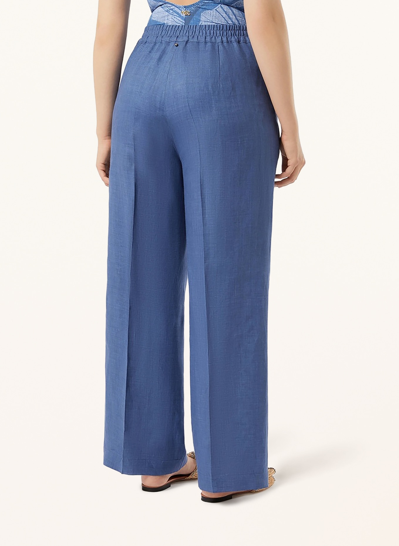 MARINA RINALDI Spodnie z lnu MRSCOMMA: NIEBIESKI