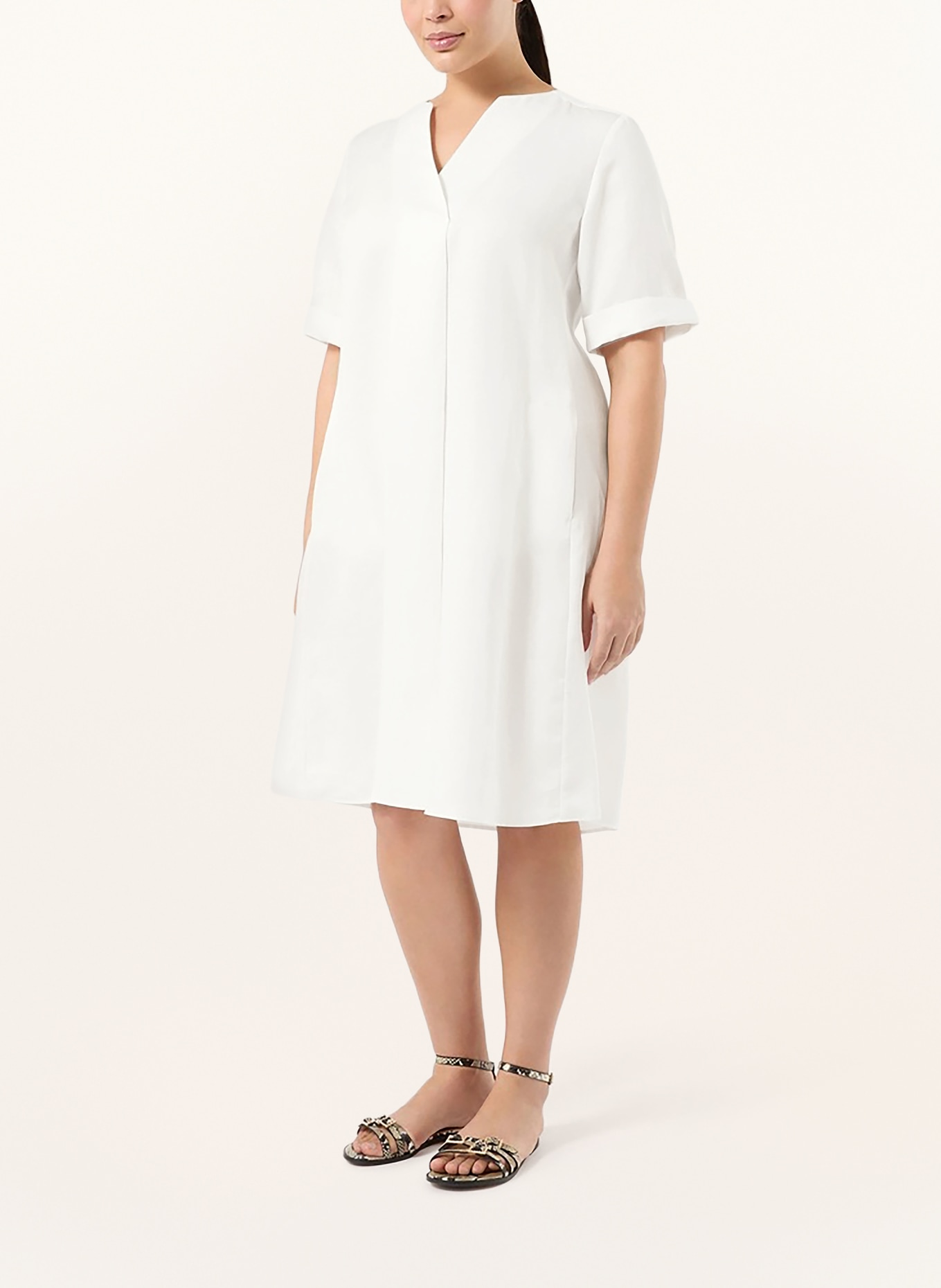 MARINA RINALDI Robe MRSSUPREMO en lin: BLANC