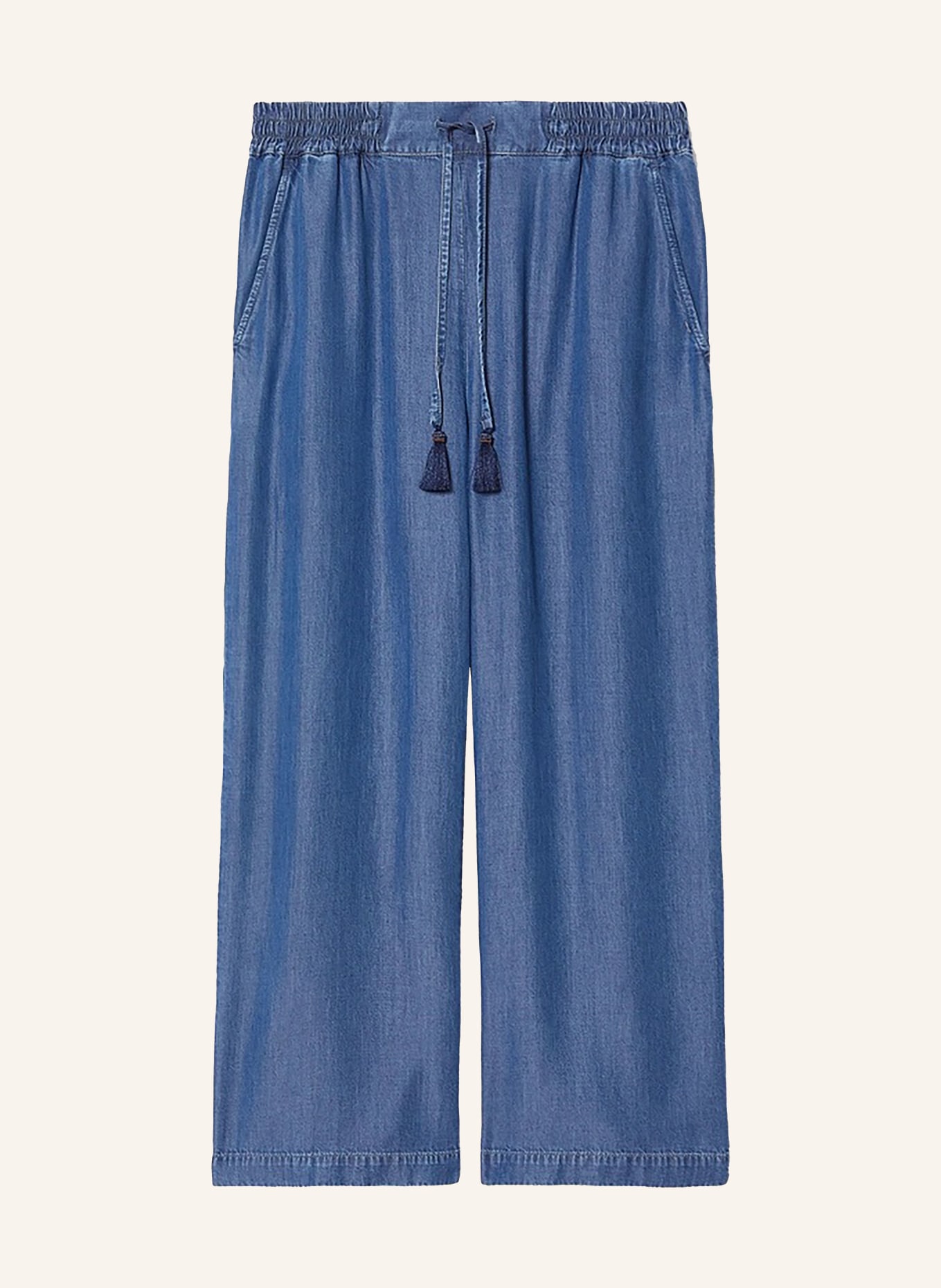 MARINA RINALDI Spodnie z marlowej tkaniny MRSBIG w stylu jeansowym: NIEBIESKI