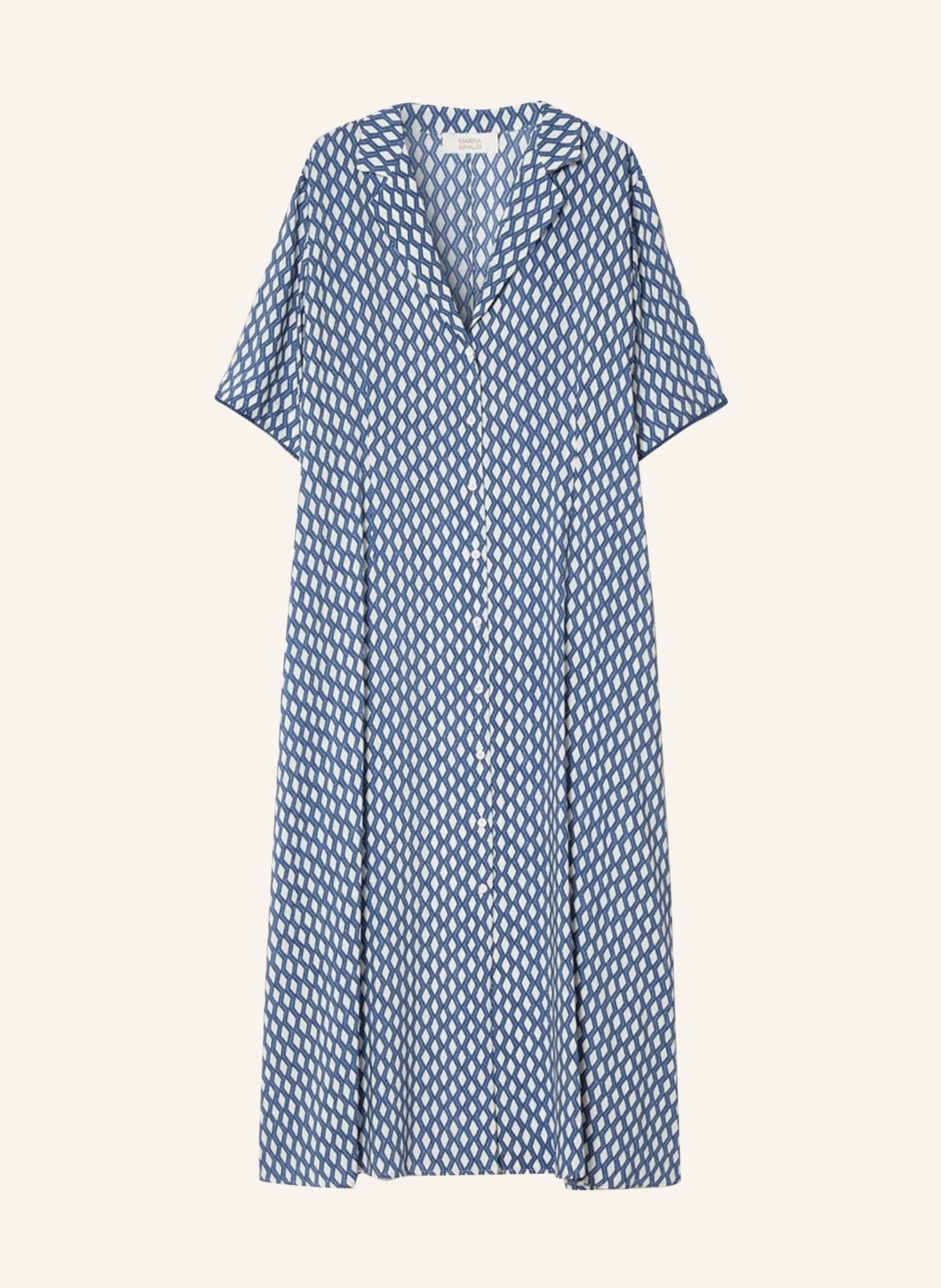 MARINA RINALDI Robe MRSRANCH: BLANC / BLEU FONCÉ / NOIR