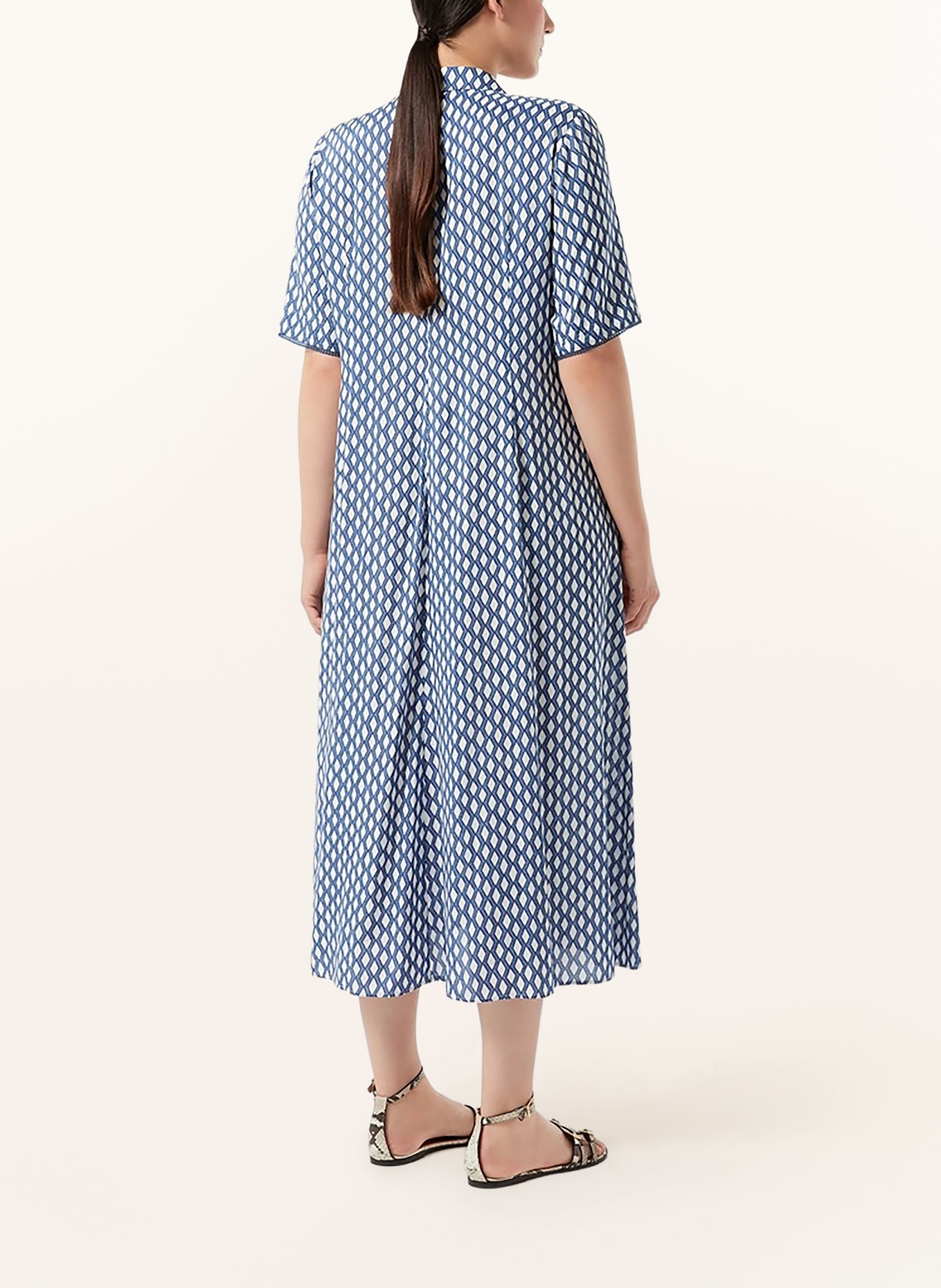 MARINA RINALDI Robe MRSRANCH: BLANC / BLEU FONCÉ / NOIR