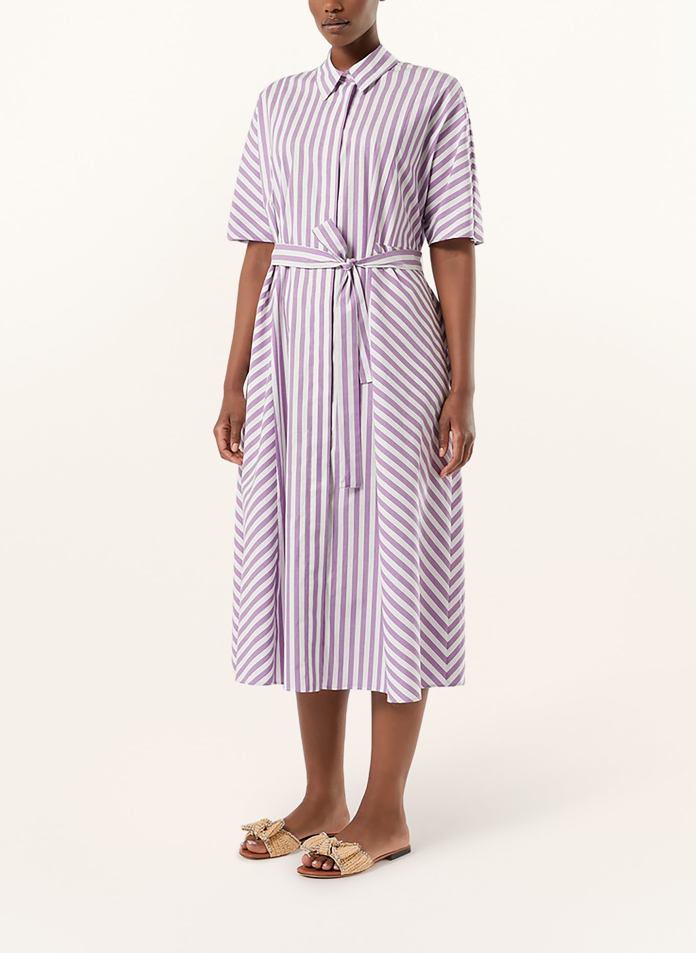 MARINA RINALDI Robe chemise MRSFLIRT: BLANC / LILAS CLAIR