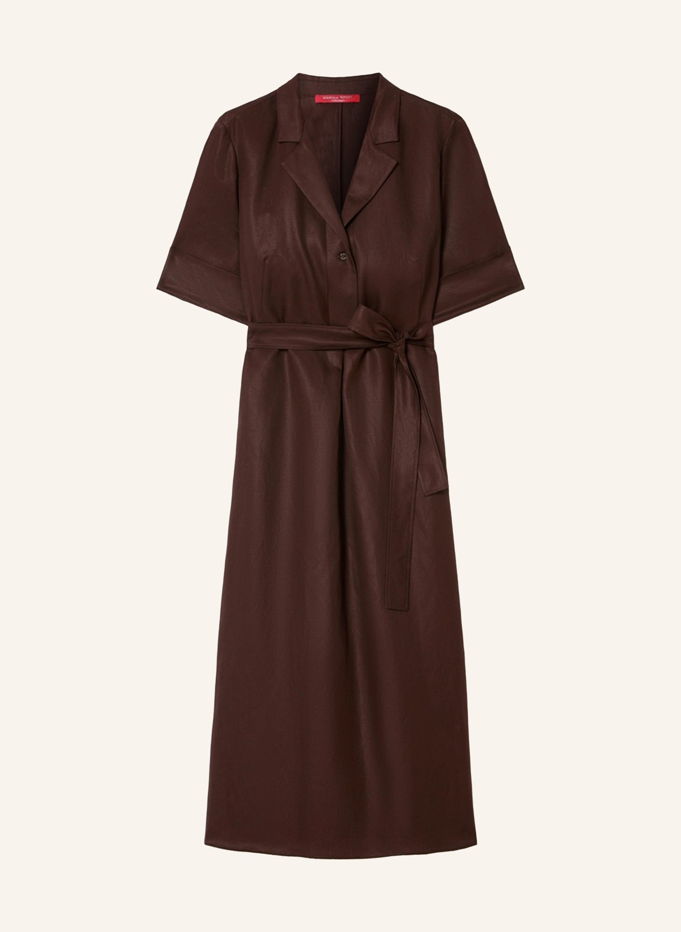 MARINA RINALDI Robe MRSALPACA en lin: MARRON FONCÉ