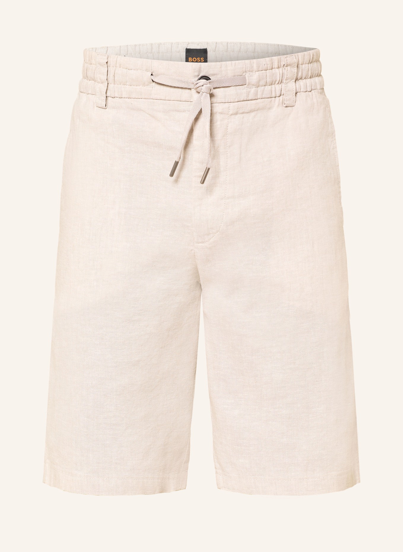 BOSS Chinoshorts CHINO Tapered Fit mit Leinen: BEIGE