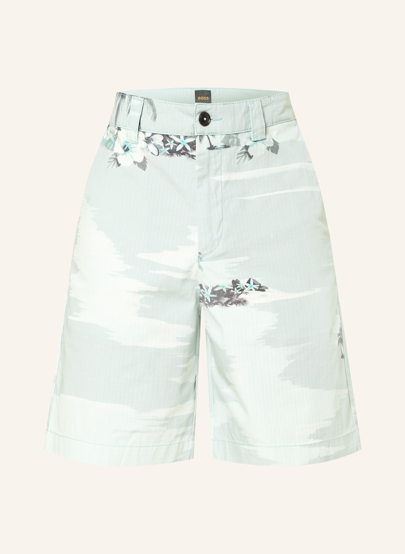 BOSS Straight-fit chino shorts: MINT / WHITE / BLACK