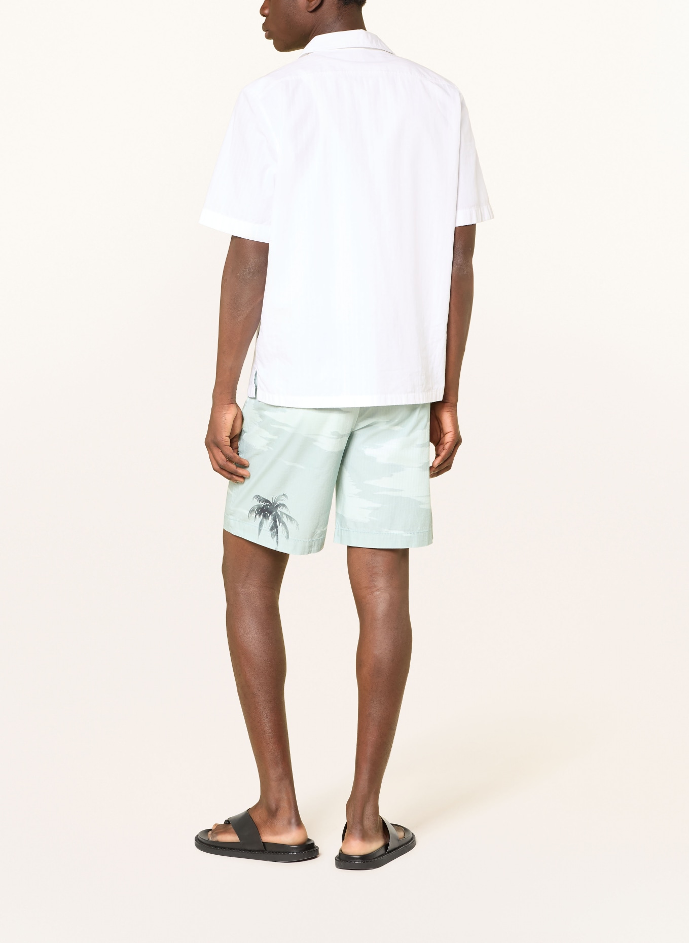 BOSS Straight-fit chino shorts: MINT / WHITE / BLACK
