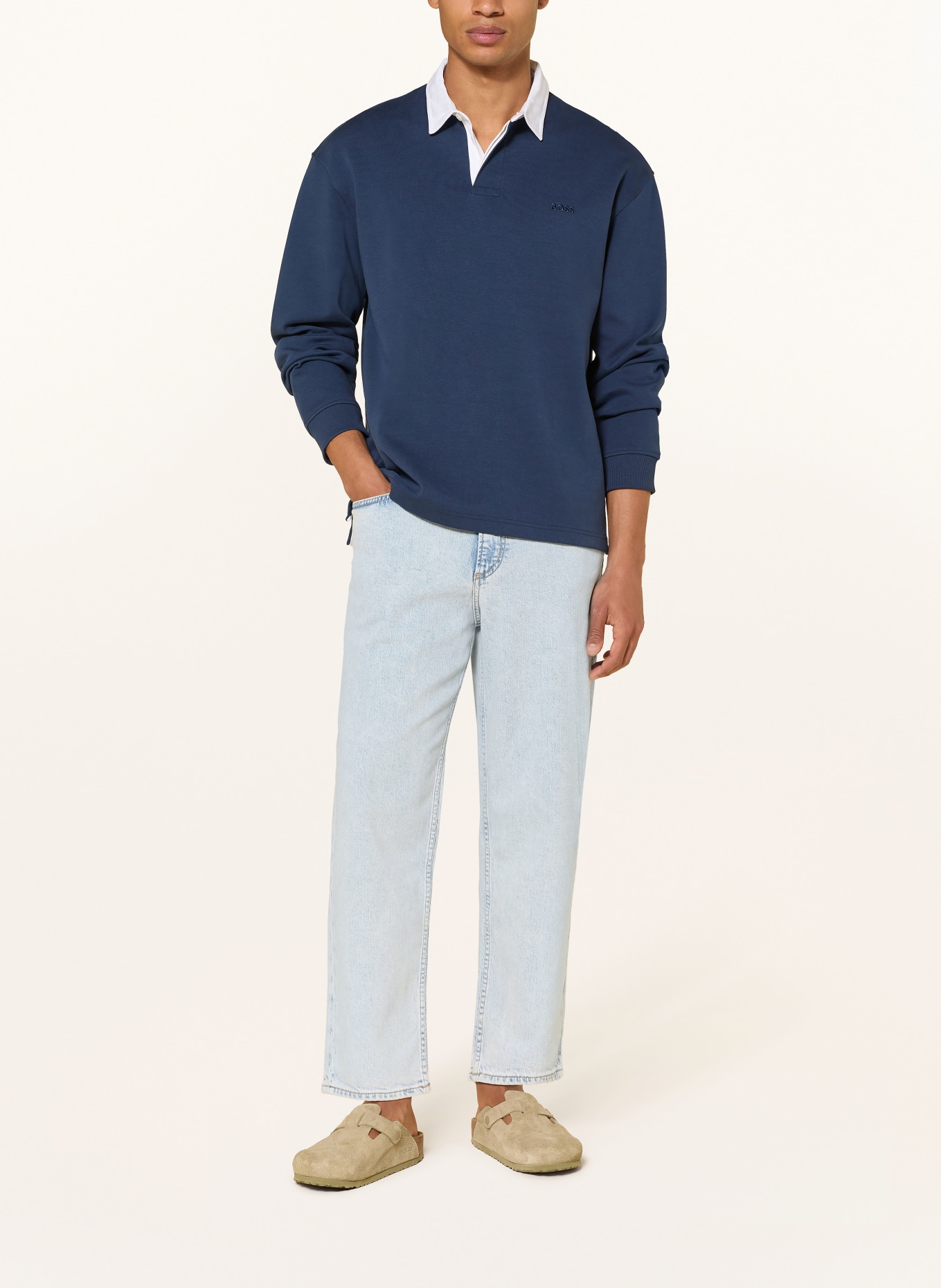 BOSS Jeans ARLO Cropped Taper Fit: 455 LIGHT/PASTEL BLUE