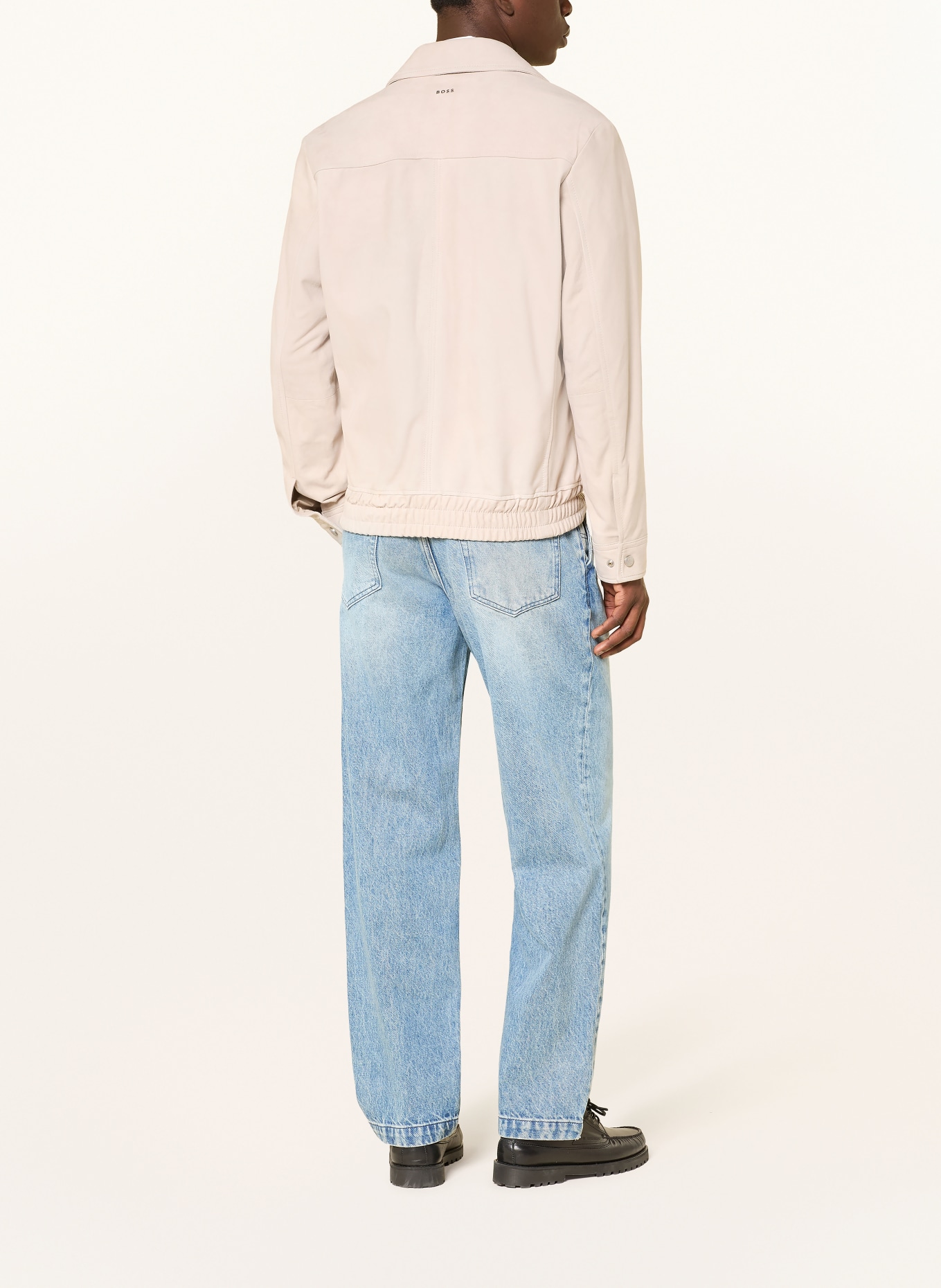 BOSS Lederblouson JOSURF: ECRU