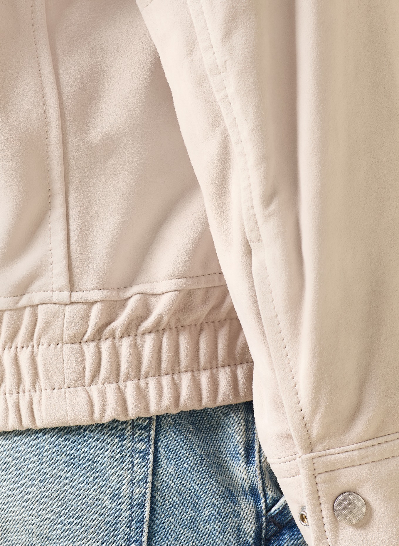 BOSS Lederblouson JOSURF: ECRU