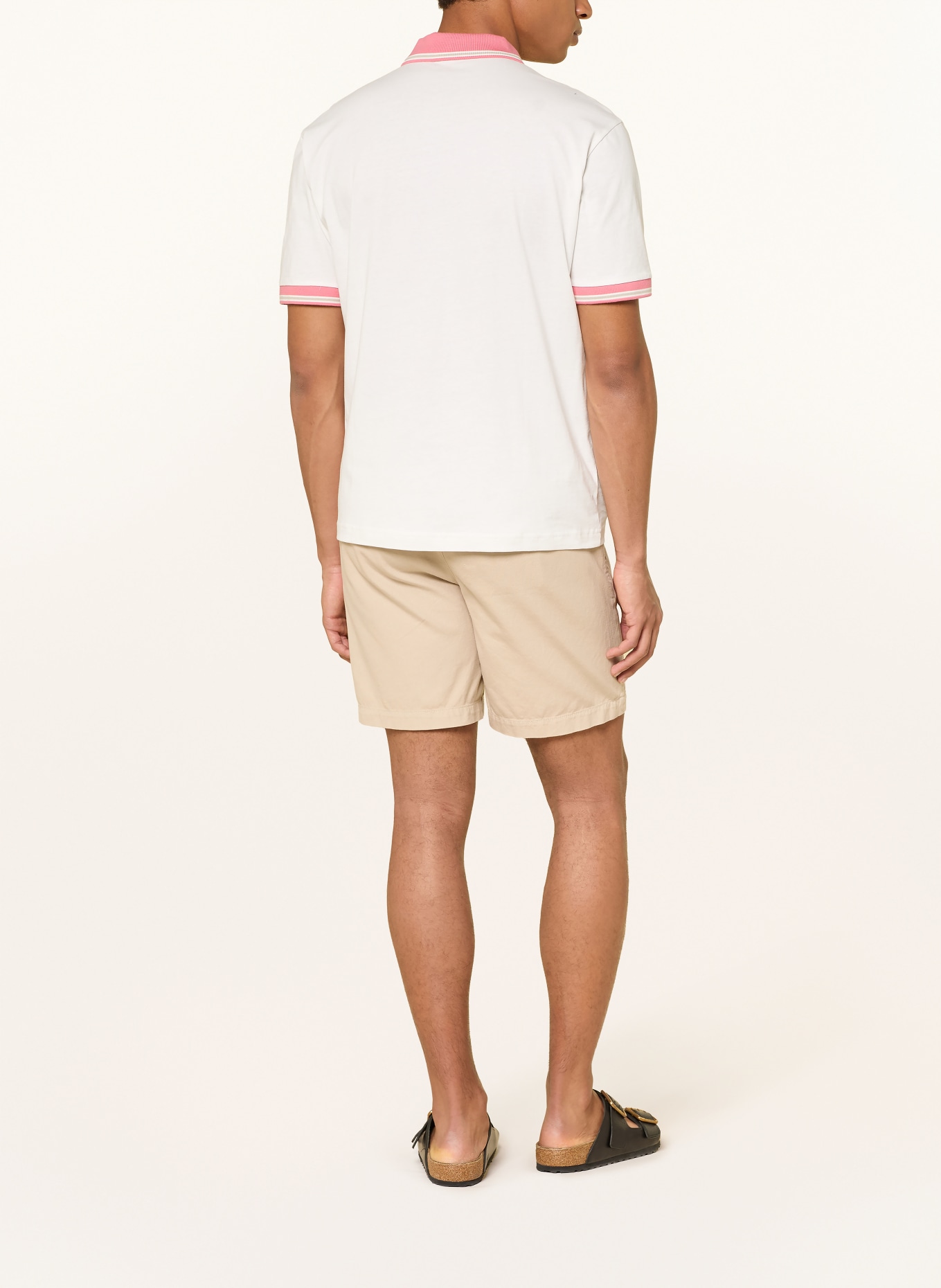 BOSS BLOCKS Relaxed Fit Jersey Polo Shirt: WHITE / LIGHT RED