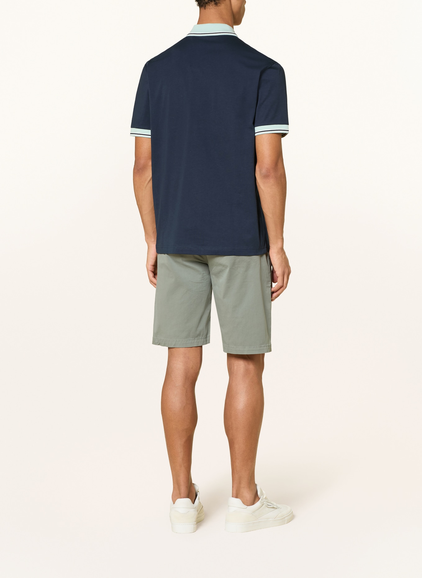 BOSS Jersey-Poloshirt BLOCKS Relaxed Fit: DUNKELBLAU / MINT