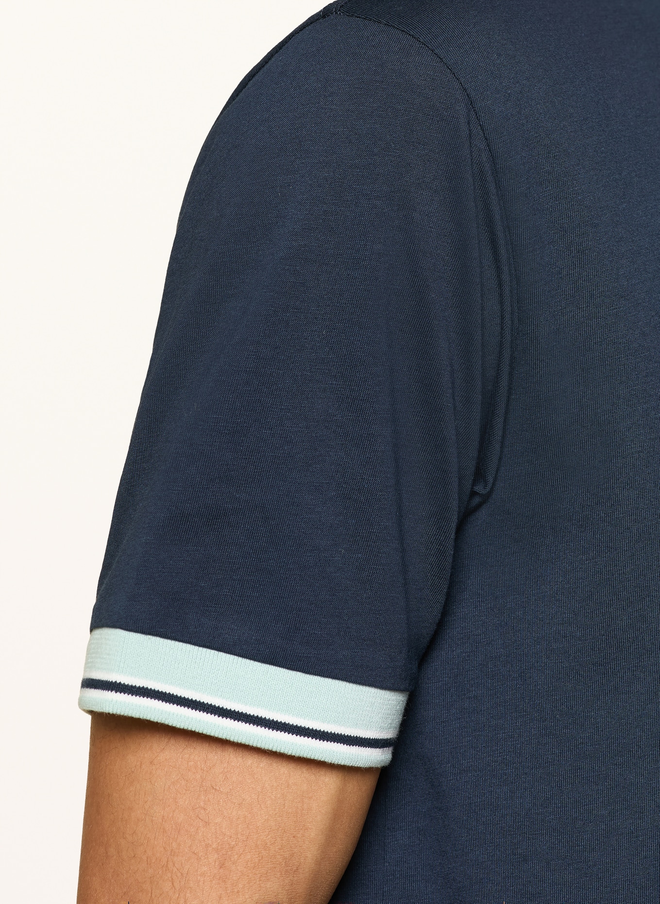 BOSS Jersey-Poloshirt BLOCKS Relaxed Fit: DUNKELBLAU / MINT