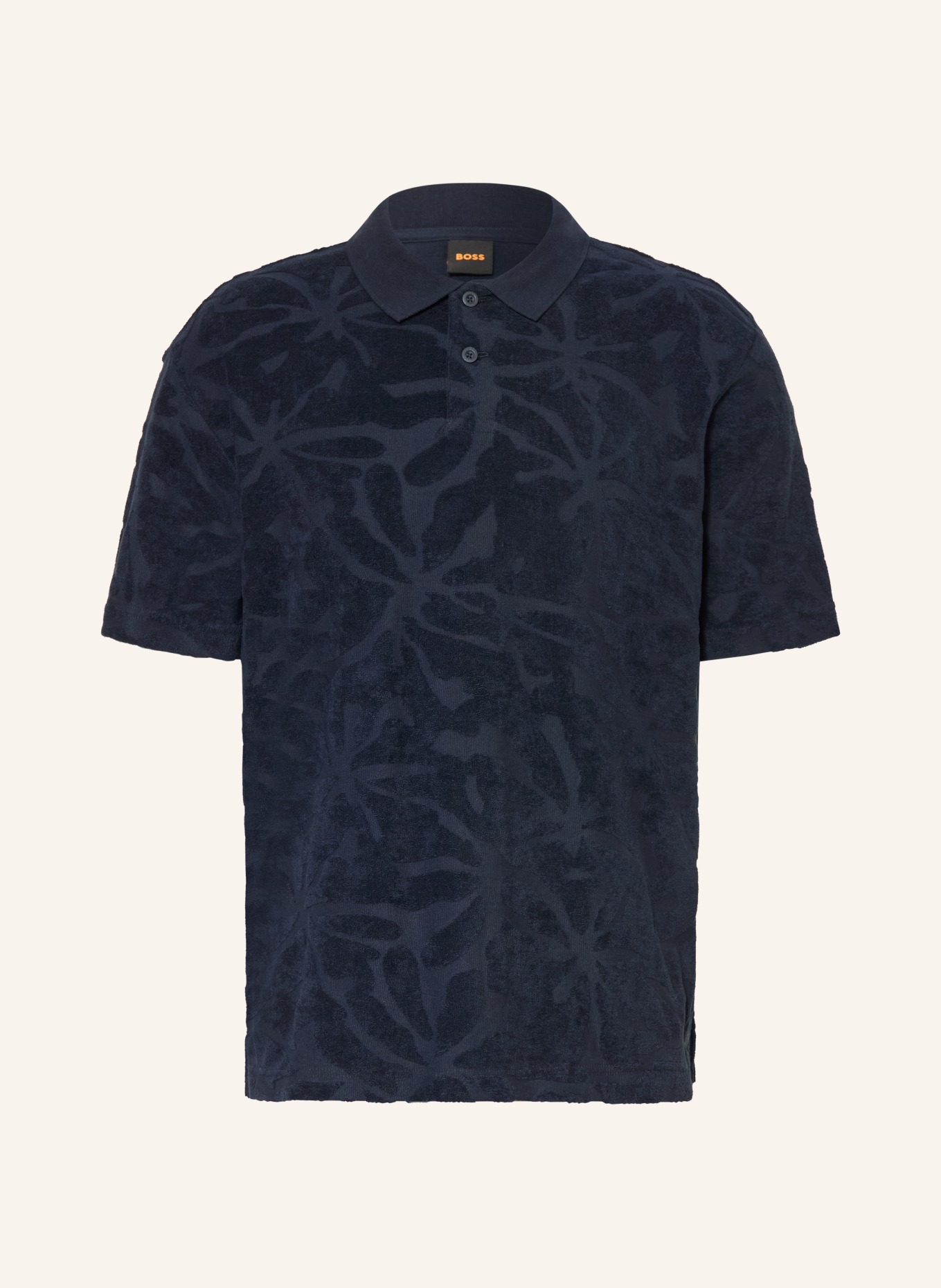 BOSS FLOWER Terry Polo Shirt: DARK BLUE