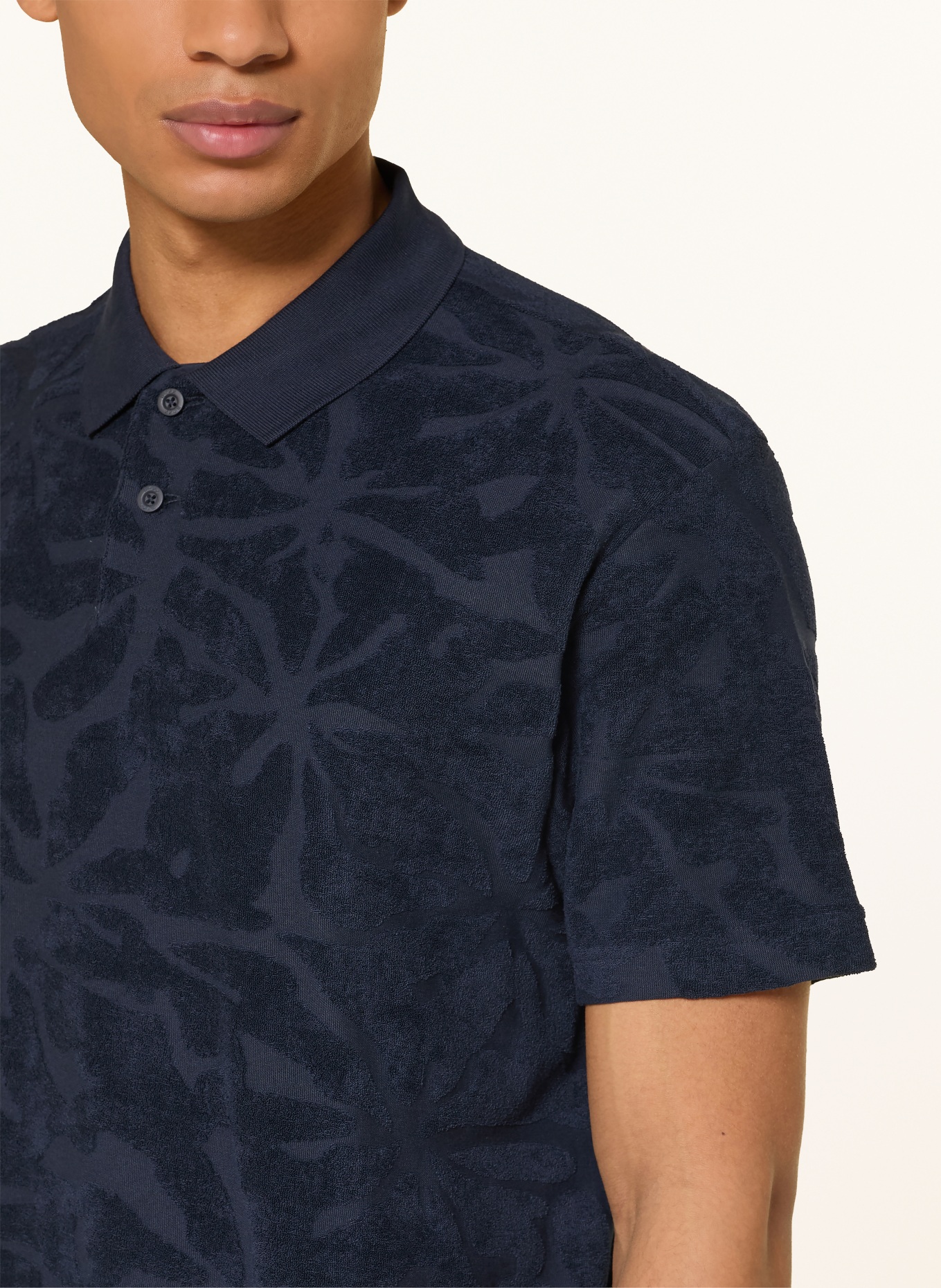 BOSS FLOWER Terry Polo Shirt: DARK BLUE