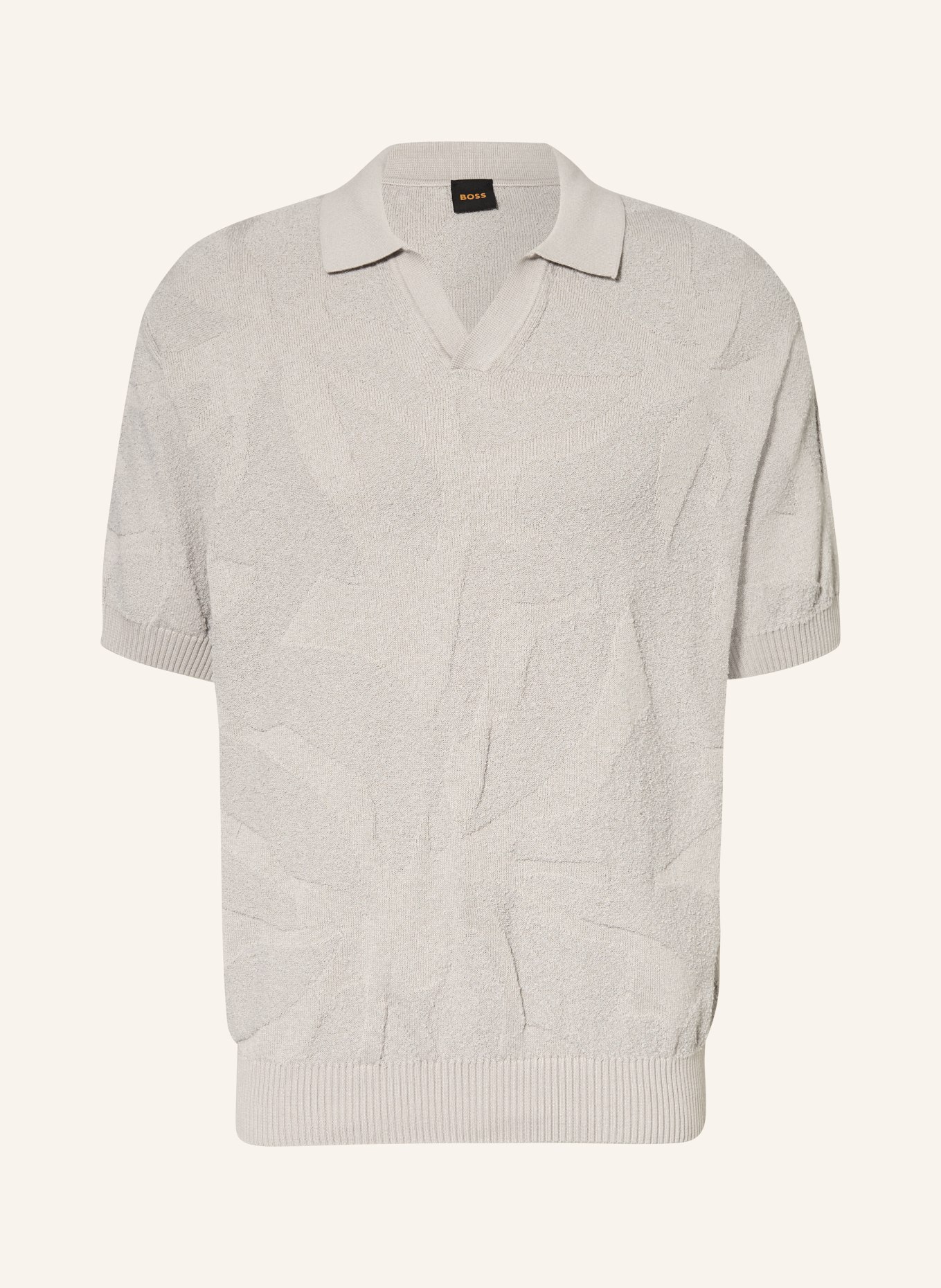 BOSS ASURFO Knitted Polo Shirt, Relaxed Fit: LIGHT GRAY
