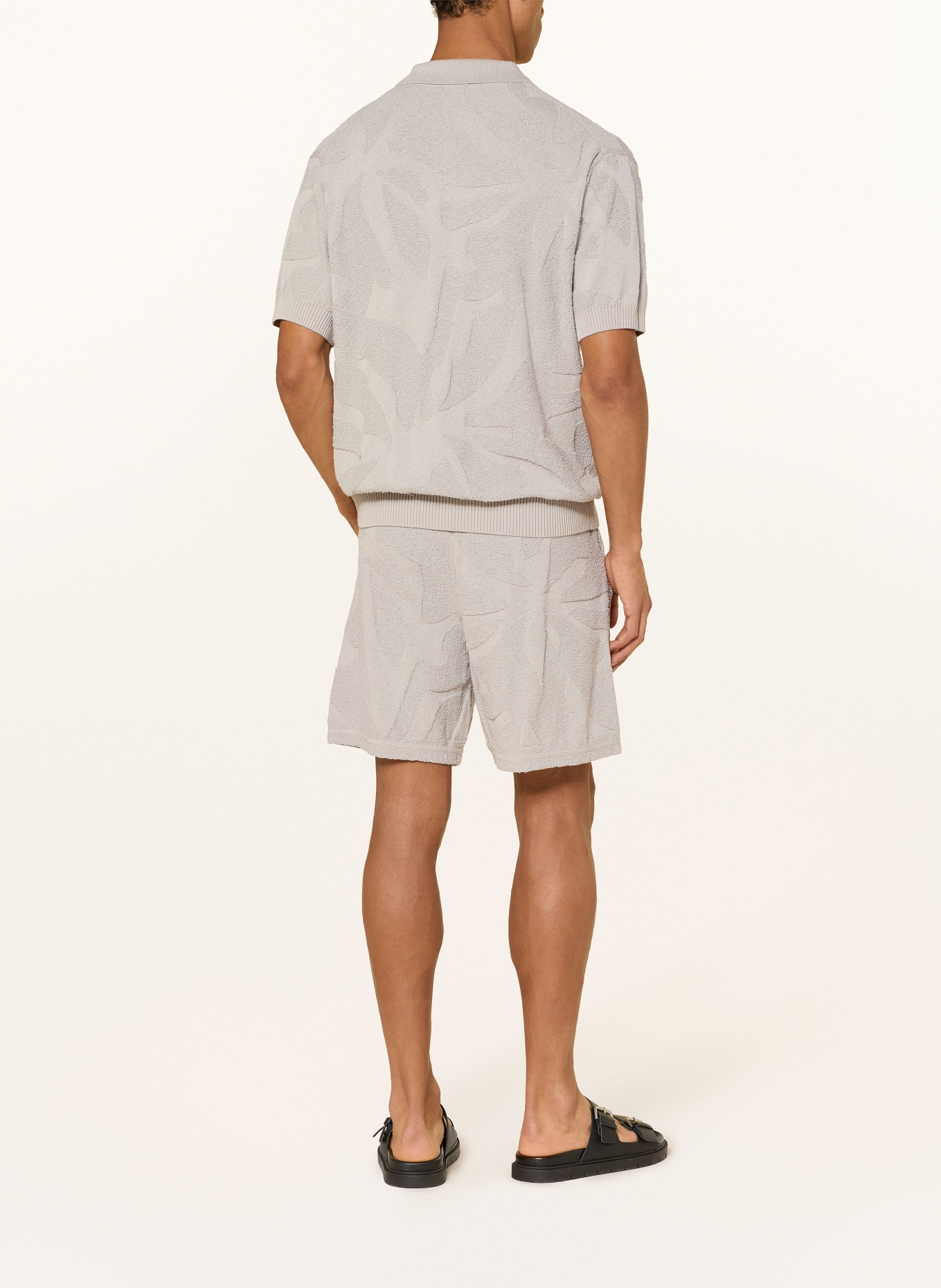 BOSS ASURFO Knitted Polo Shirt, Relaxed Fit: LIGHT GRAY