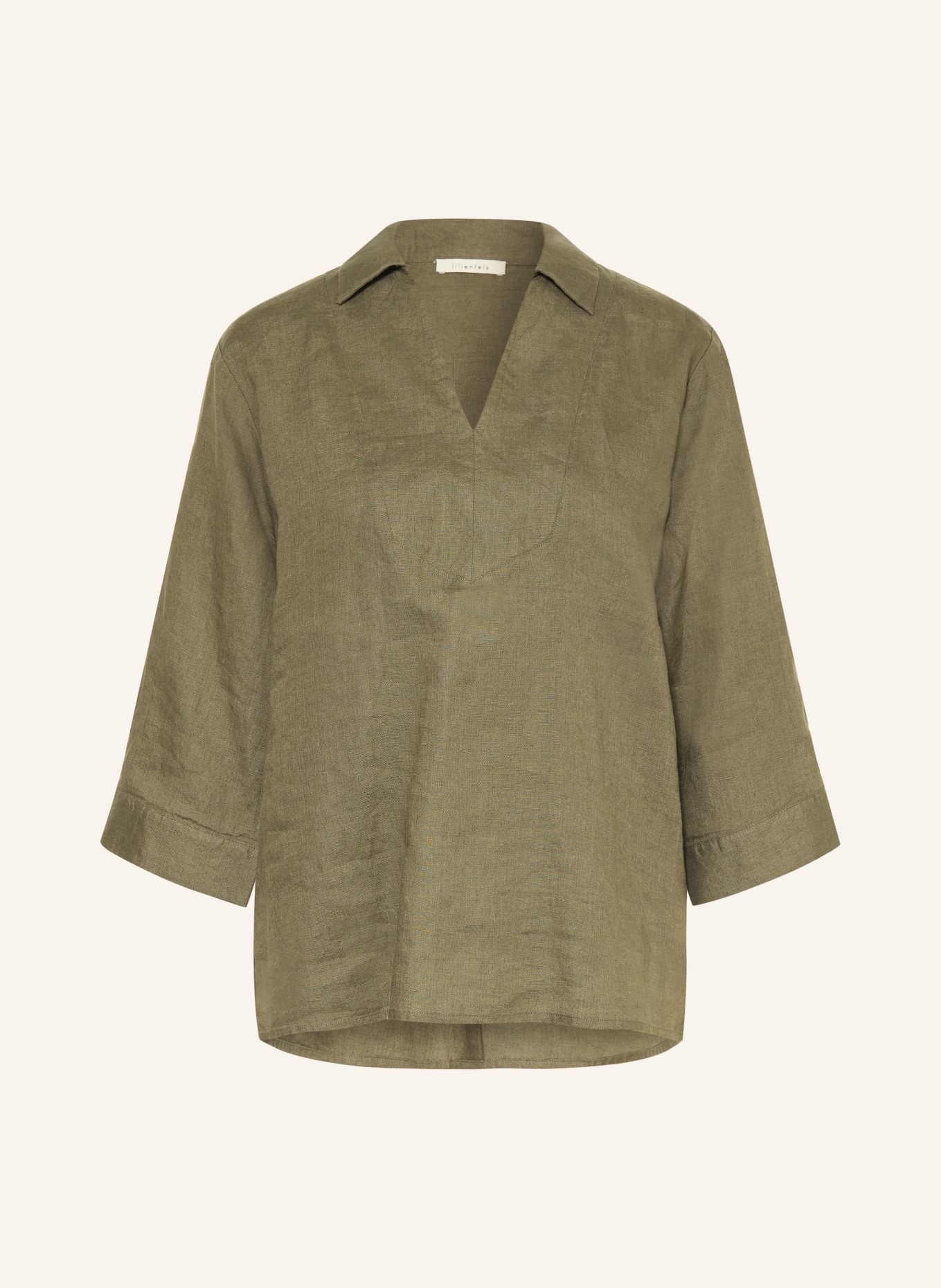 lilienfels Lněná halenka s 3/4 rukávem: OLIVOVÁ