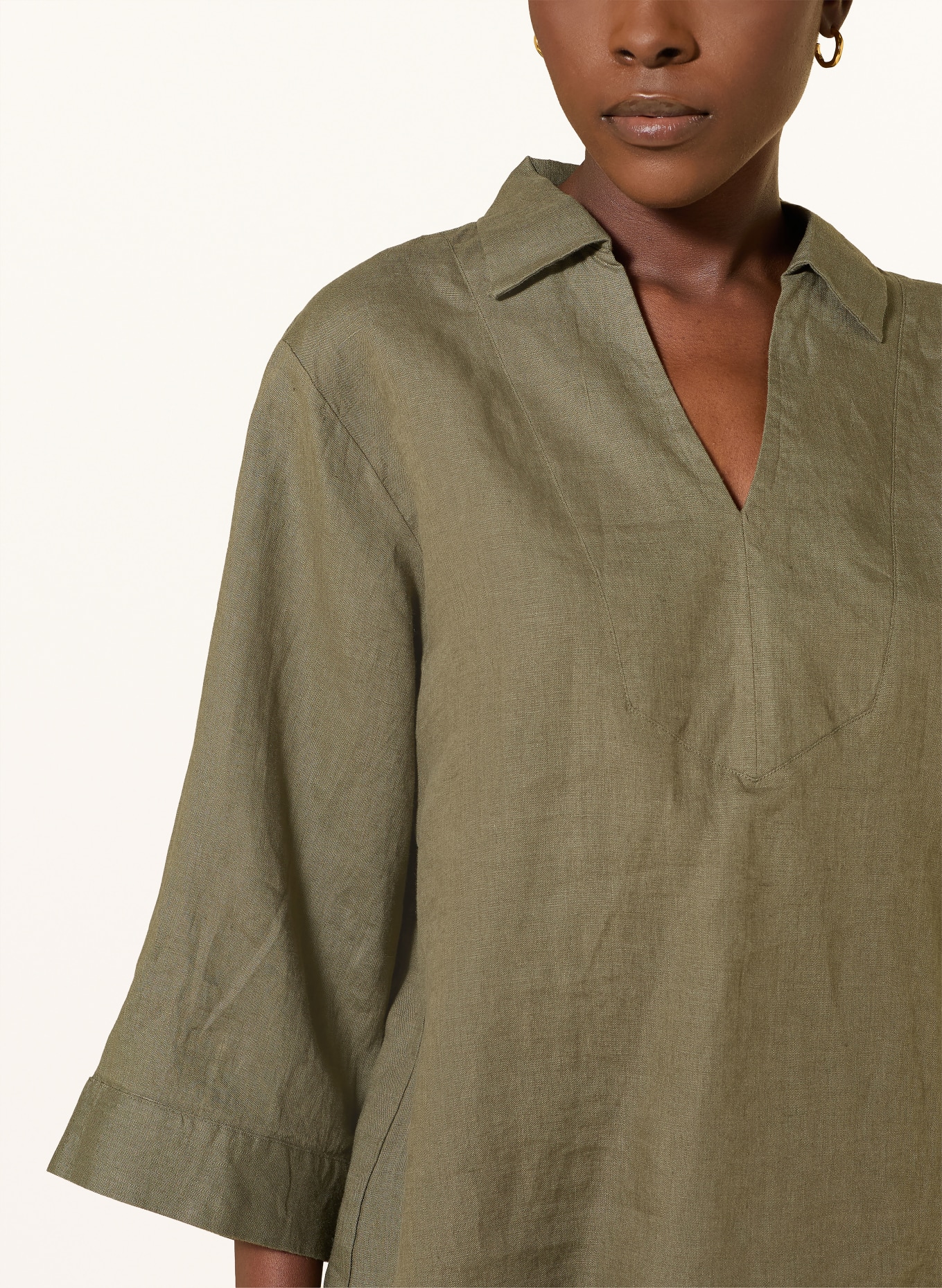 lilienfels Lněná halenka s 3/4 rukávem: OLIVOVÁ