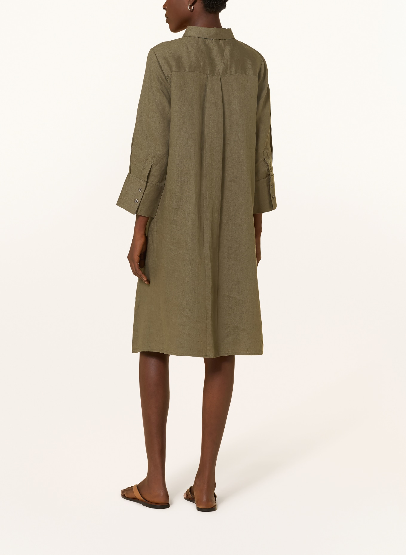 lilienfels LIANO linen shirt dress: KHAKI