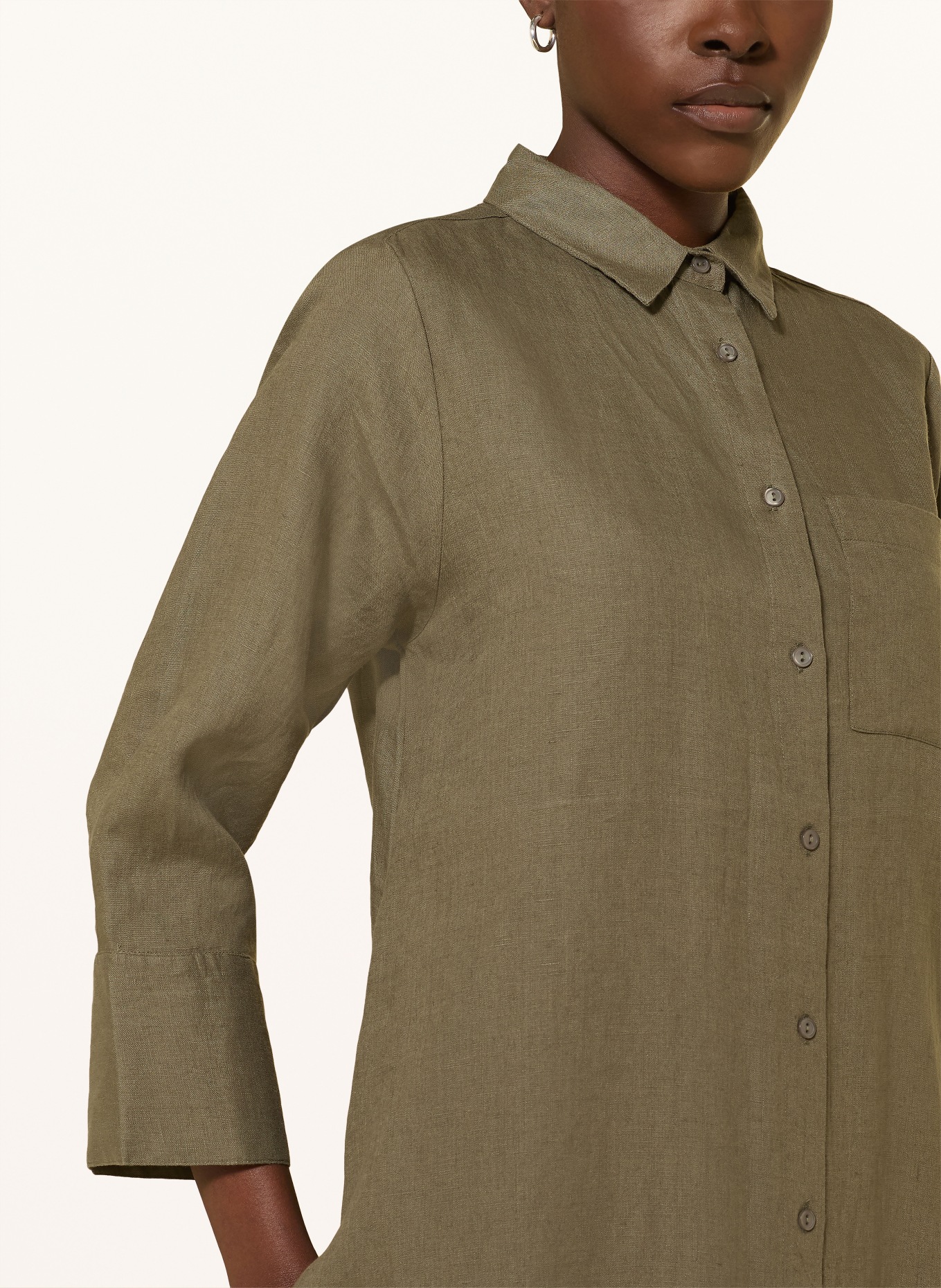 lilienfels LIANO linen shirt dress: KHAKI