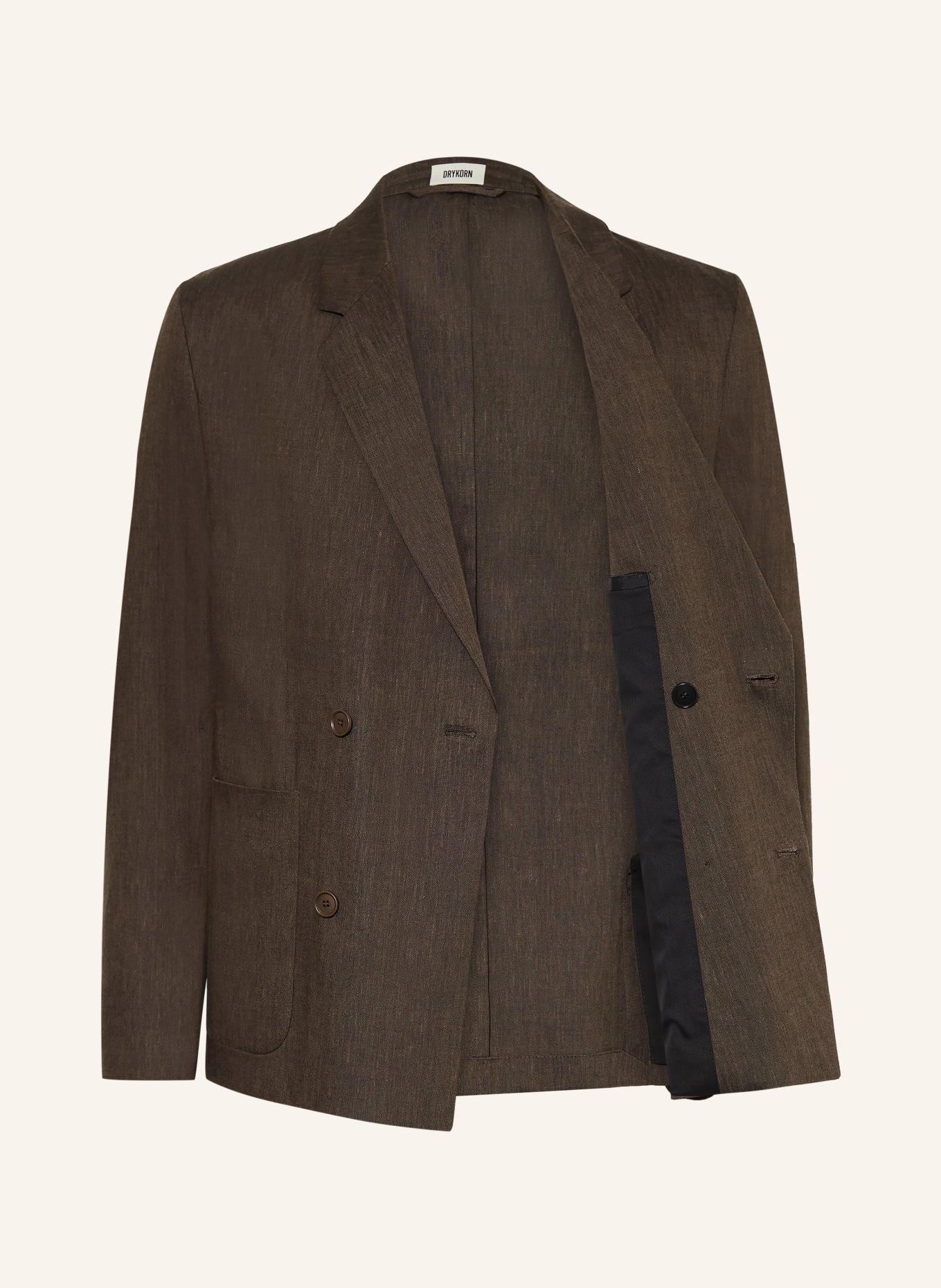 DRYKORN Veste de costume DOMARO coupe slim en lin: 1104 braun