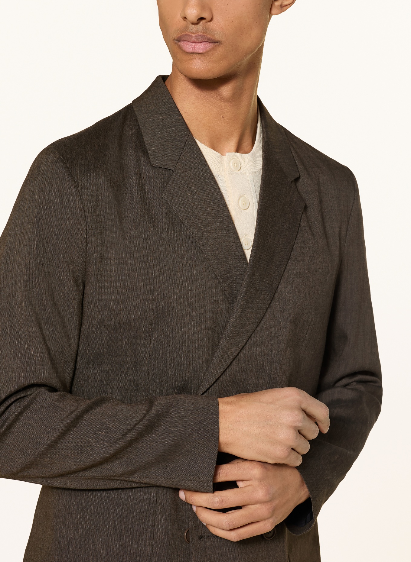 DRYKORN Veste de costume DOMARO coupe slim en lin: 1104 braun