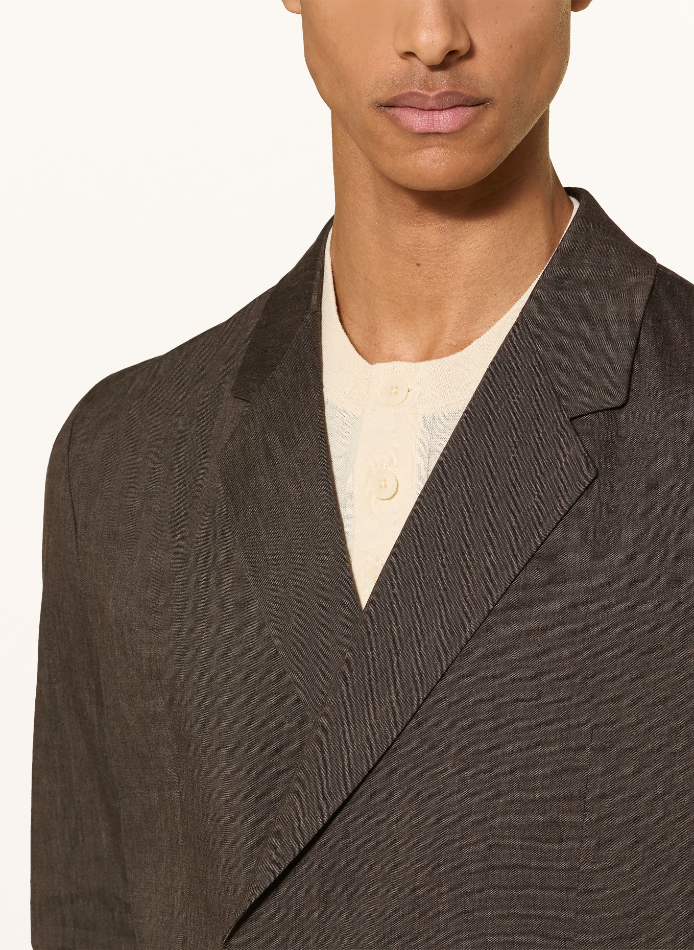 DRYKORN Veste de costume DOMARO coupe slim en lin: 1104 braun