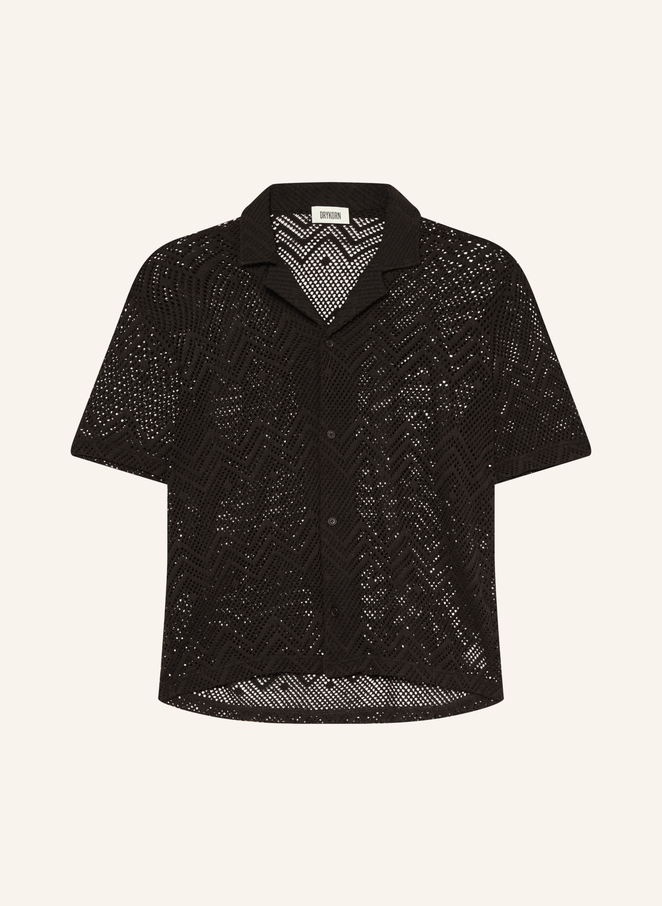 DRYKORN Pletená košile BIJAN Comfort Fit: TMAVĚ HNĚDÁ