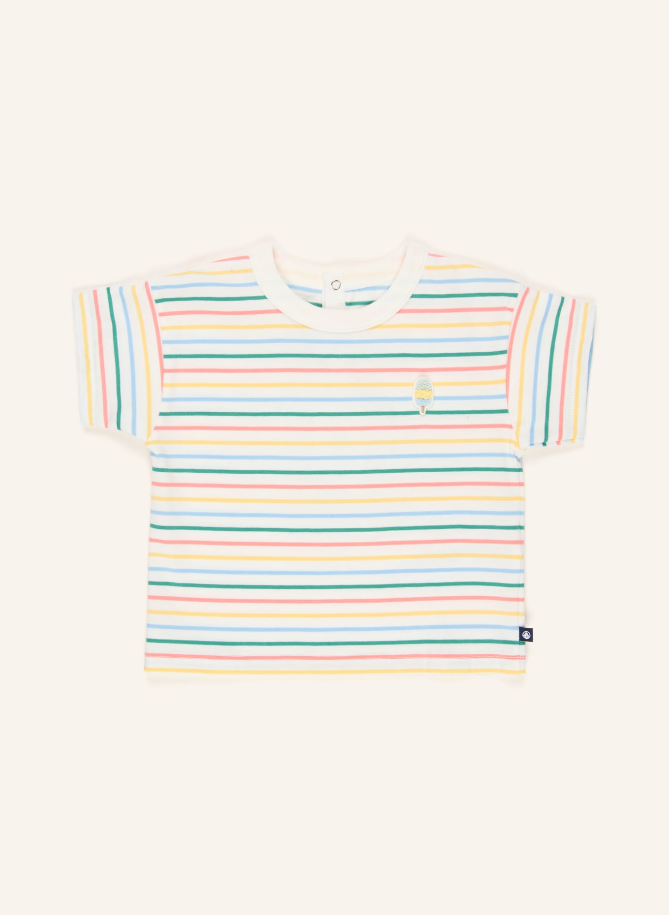 PETIT BATEAU T-Shirt: WEISS / HELLROT / GRÜN