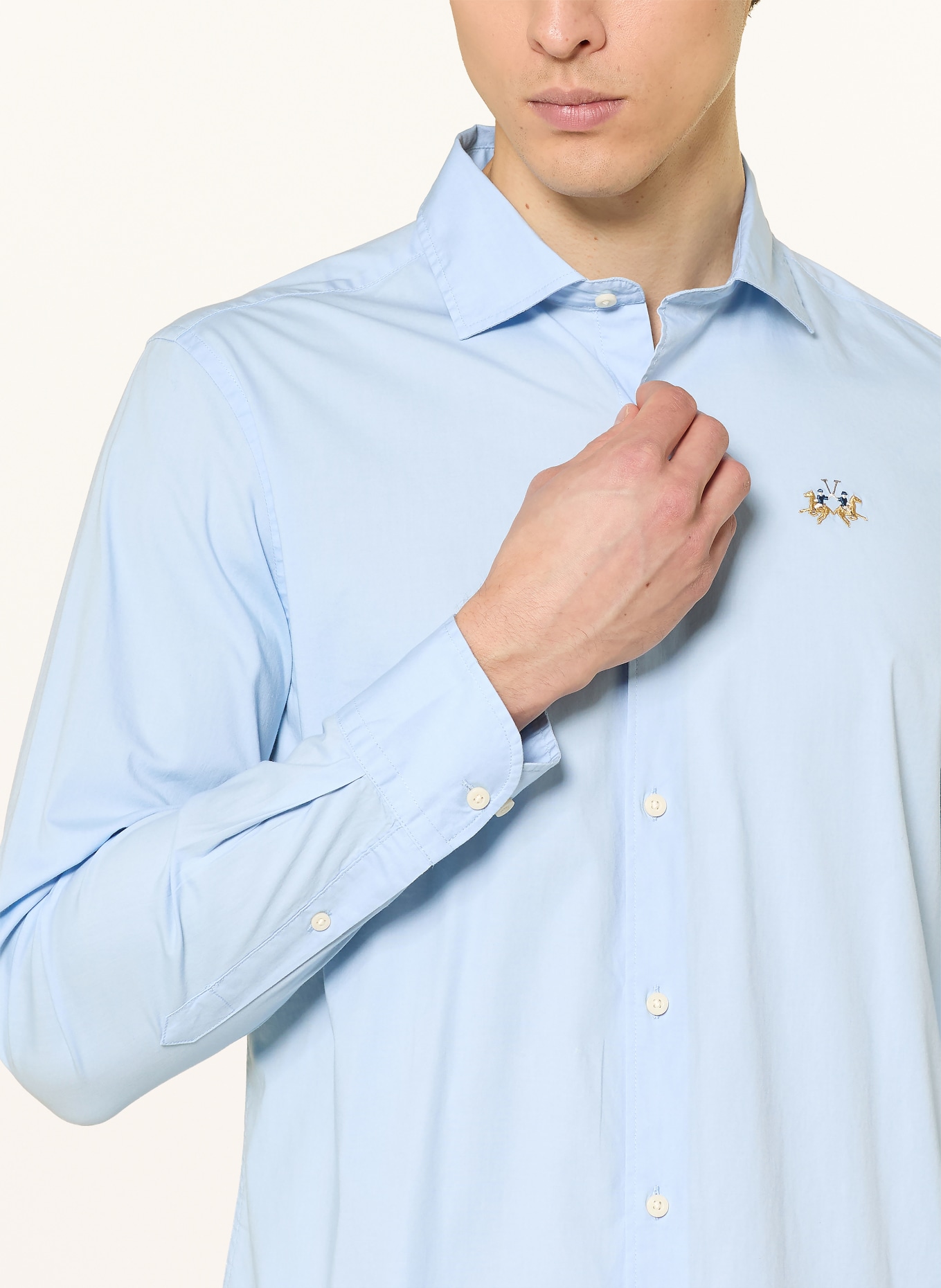 LA MARTINA Overhemd met normale pasvorm: LICHTBLAUW