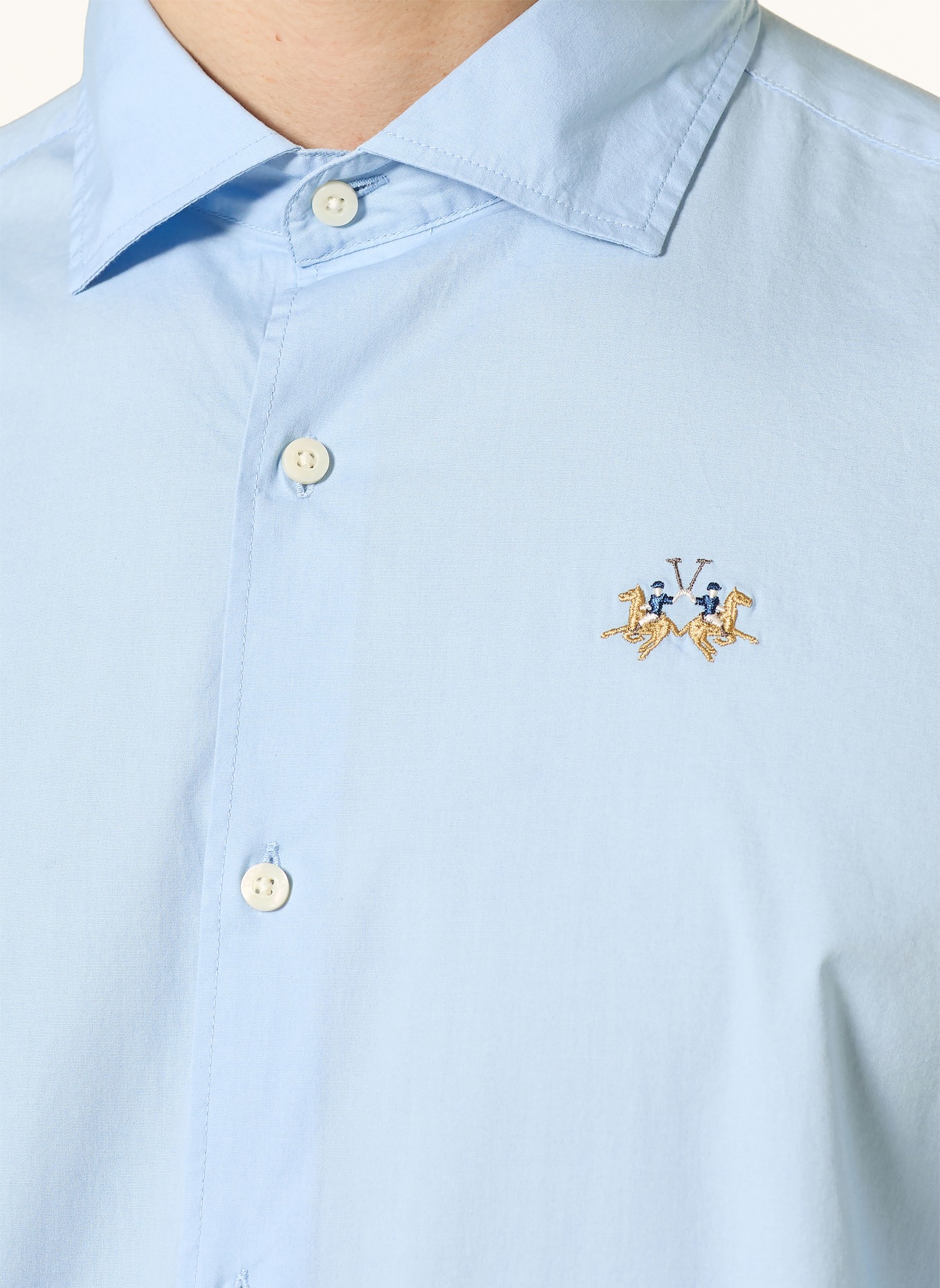 LA MARTINA Overhemd met normale pasvorm: LICHTBLAUW