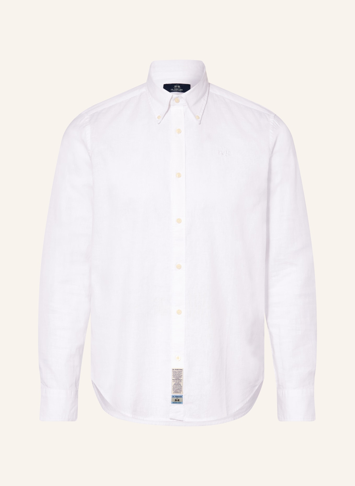 LA MARTINA Chemise coupe classique en lin: BLANC
