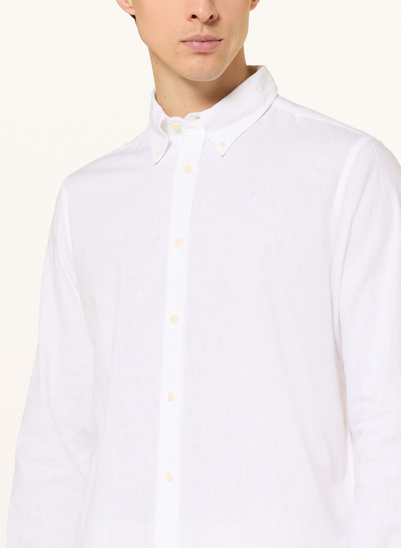 LA MARTINA Chemise coupe classique en lin: BLANC