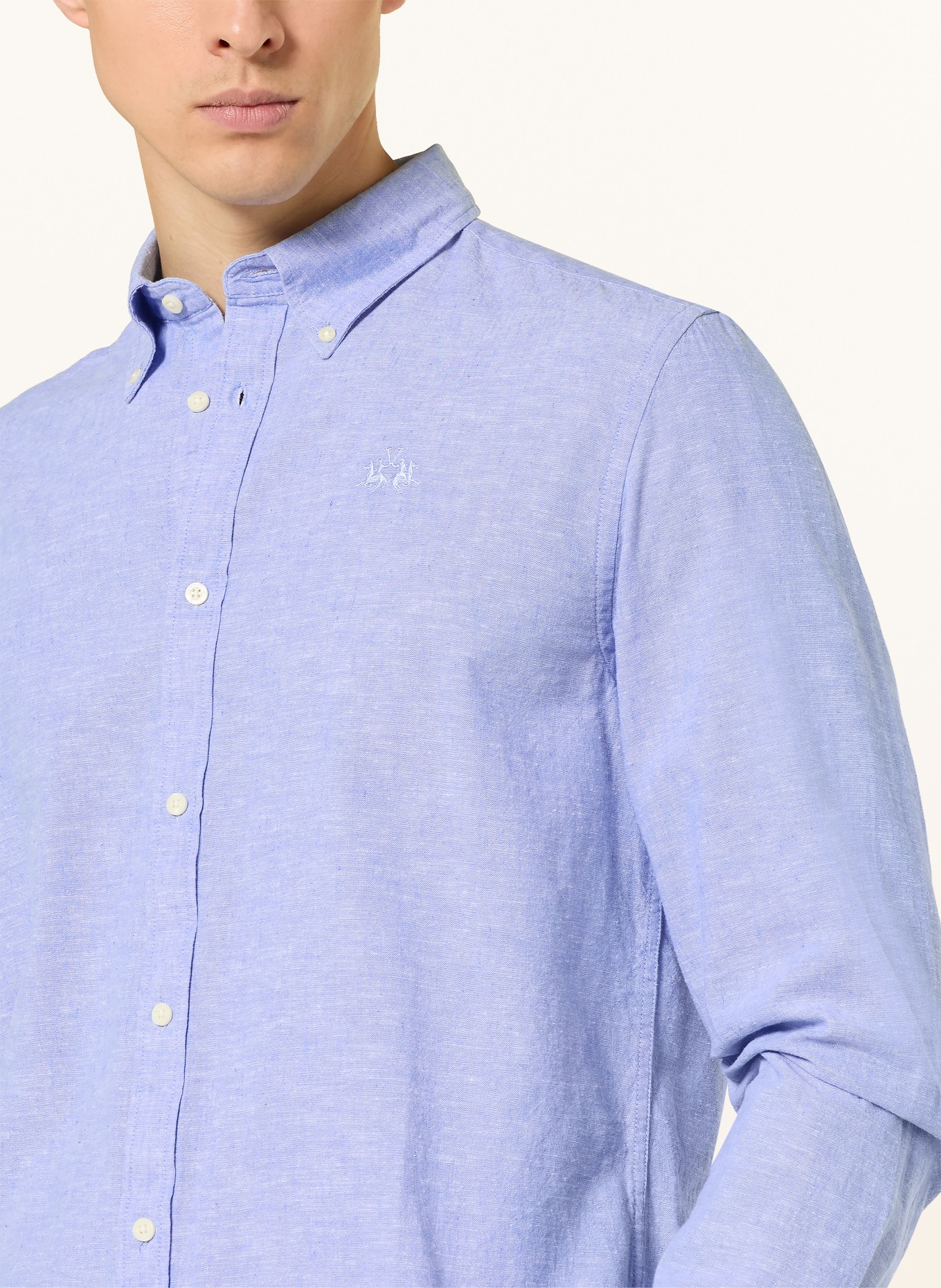 LA MARTINA Chemise coupe classique en lin: BLEU CLAIR