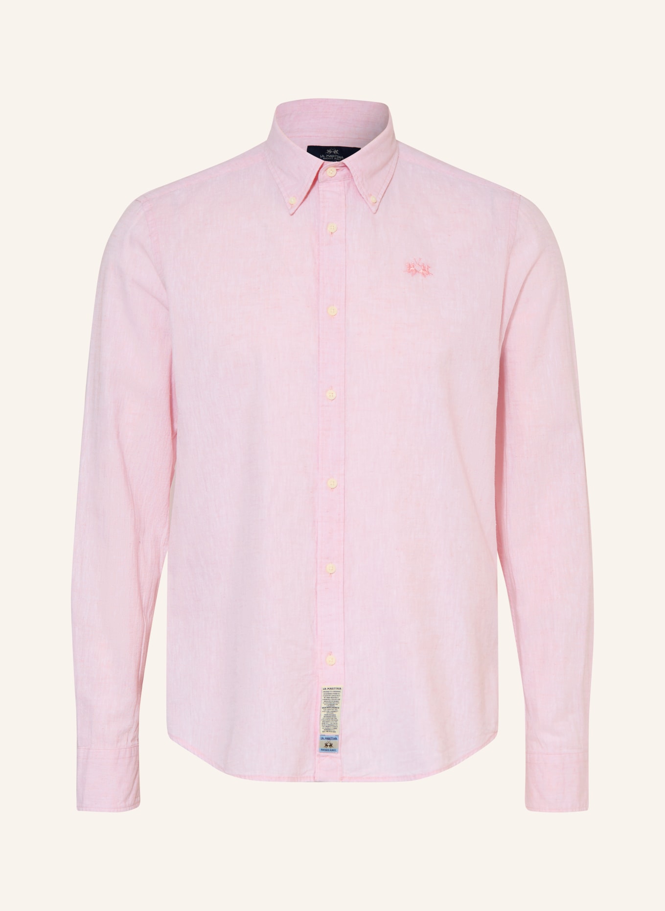 LA MARTINA Chemise coupe classique en lin: ROSE CLAIR