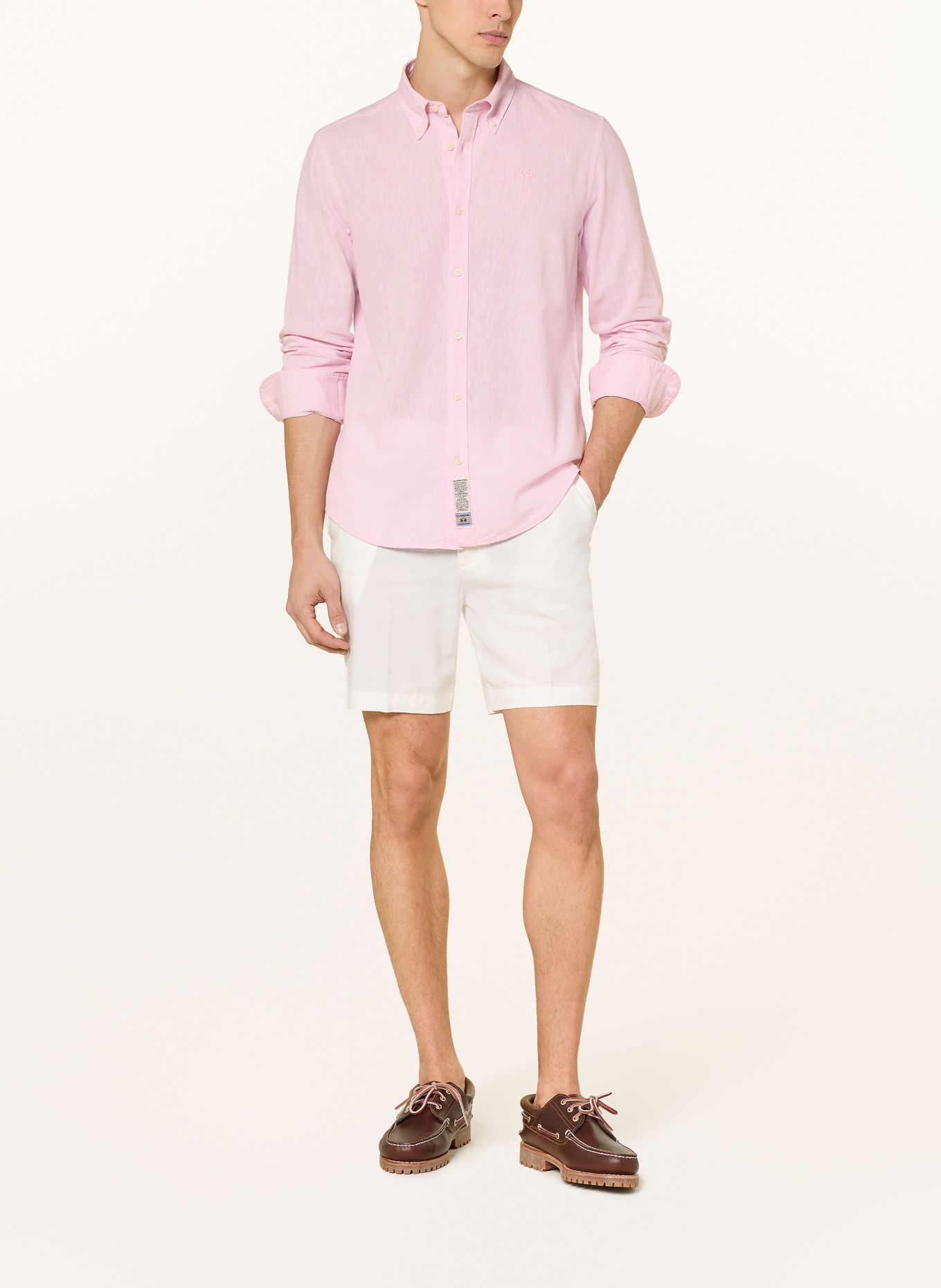 LA MARTINA Chemise coupe classique en lin: ROSE CLAIR