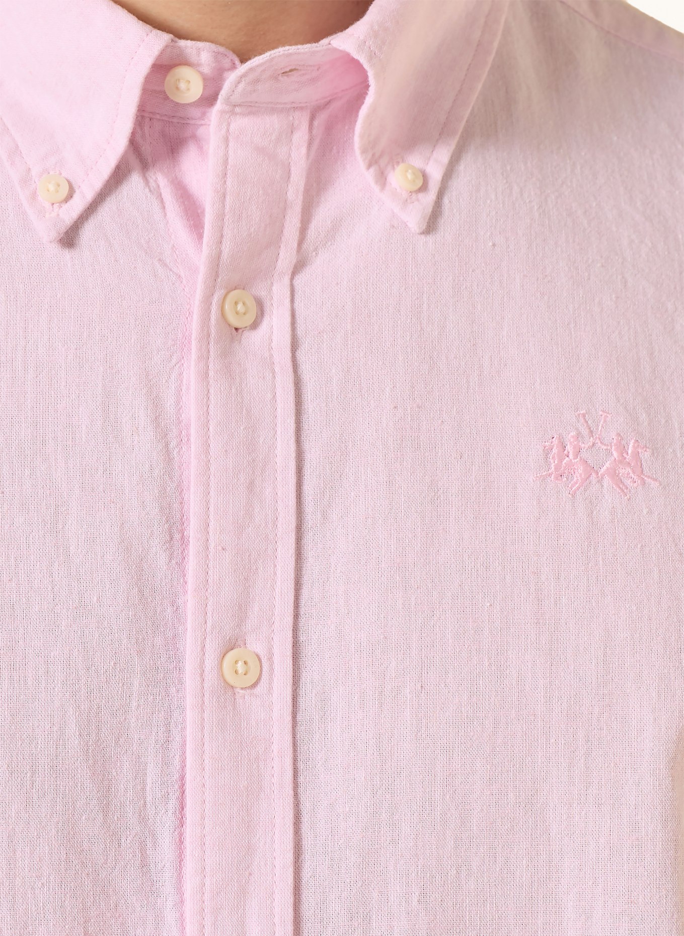 LA MARTINA Chemise coupe classique en lin: ROSE CLAIR