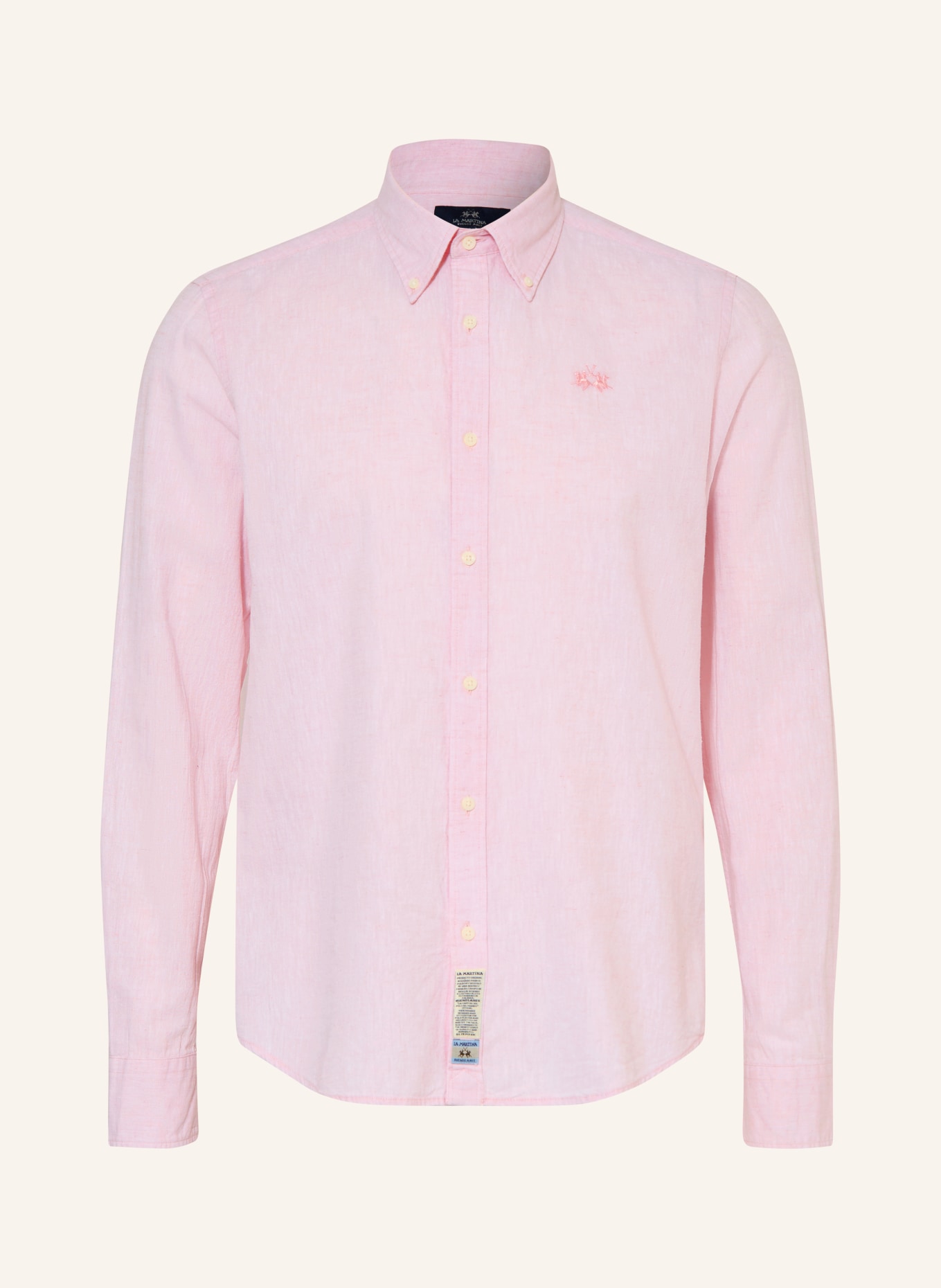 LA MARTINA Hemd Regular Fit mit Leinen: ROSA