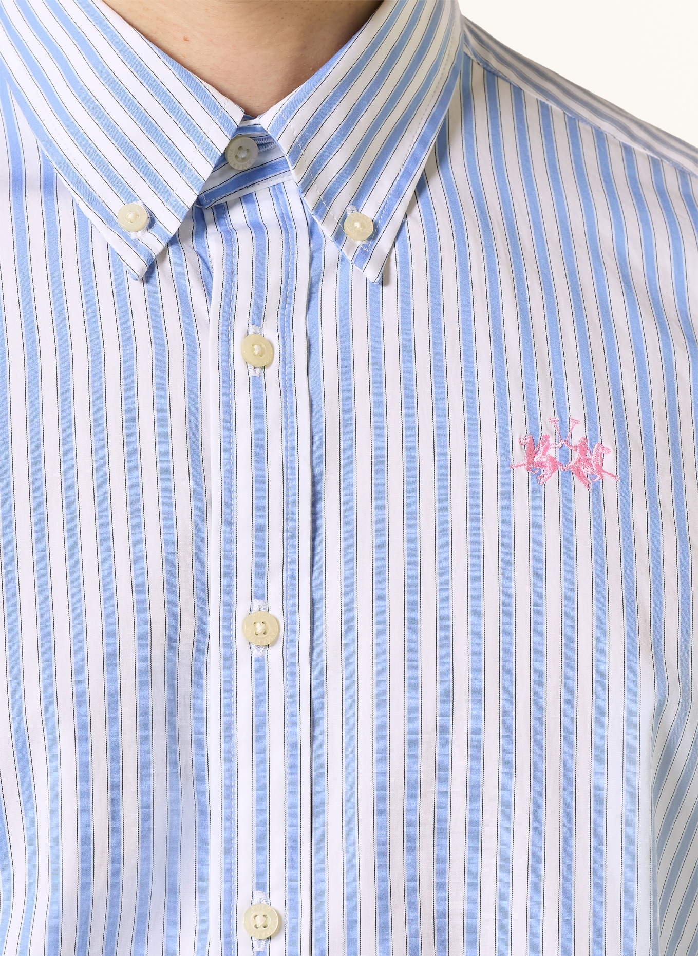 LA MARTINA Chemise coupe classique: BLEU CLAIR / BLANC