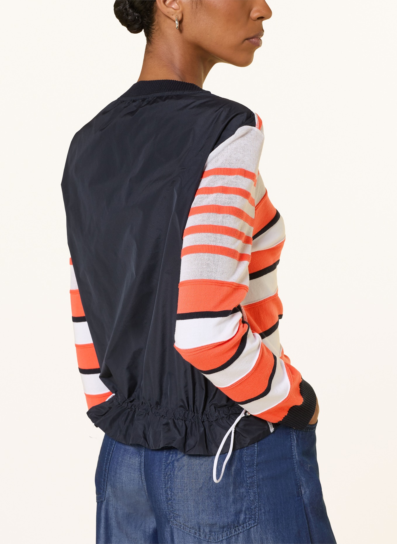 MARC CAIN Strickjacke im Materialmix: 223 bright tomato