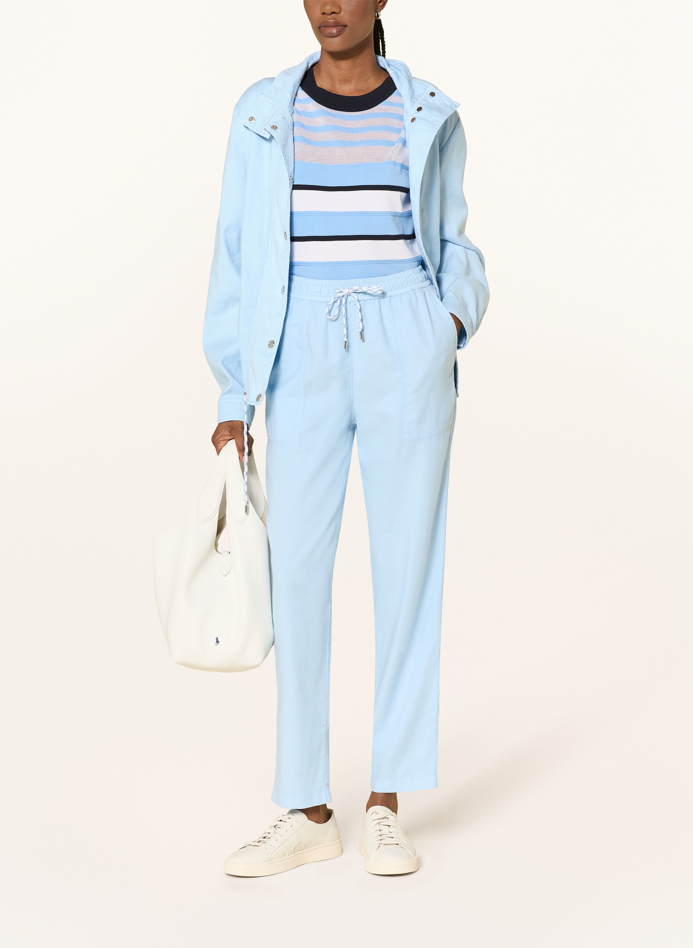 MARC CAIN RANCHI pants with linen: 362 little boy blue