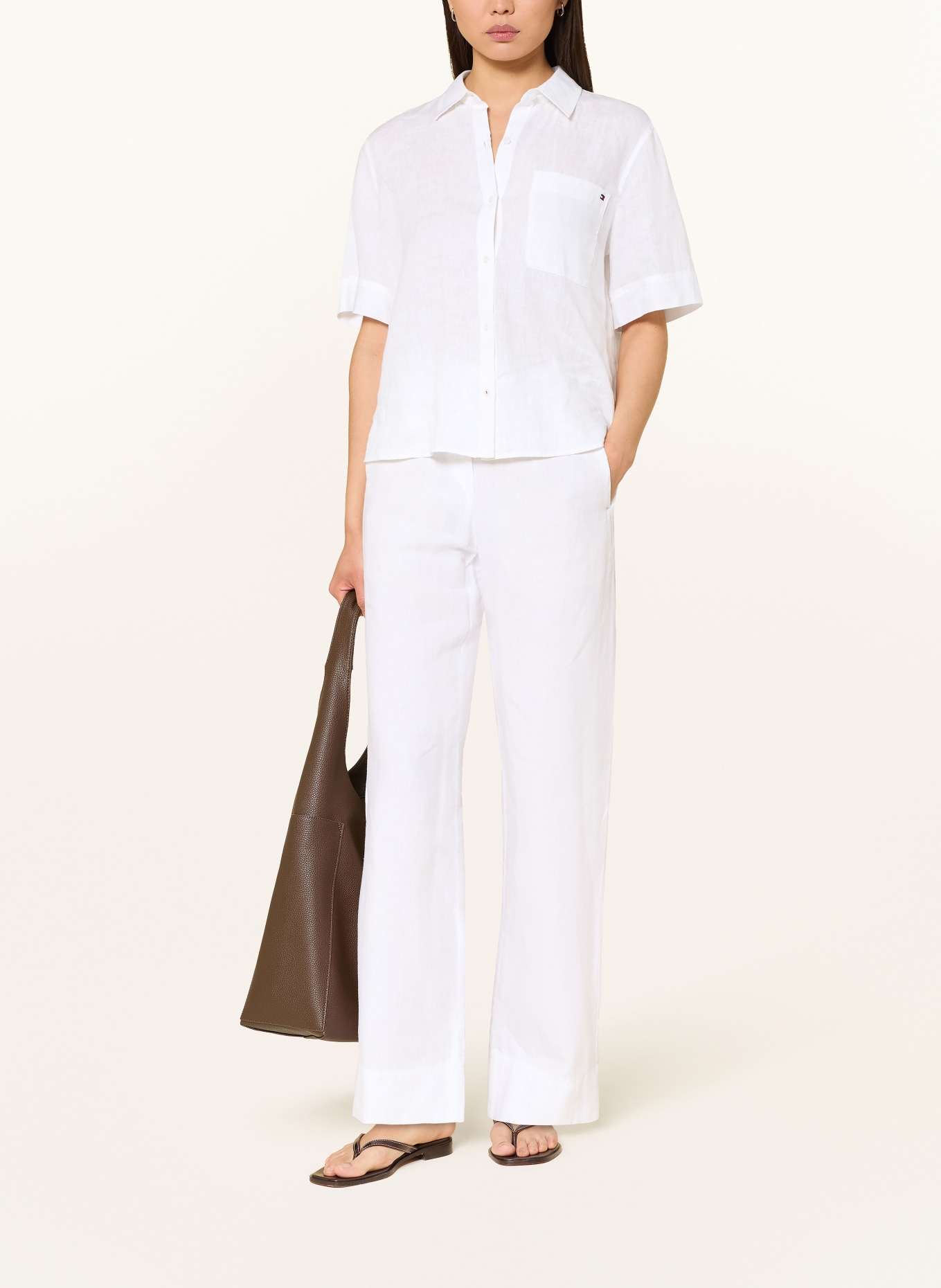 BRAX Marlenehose FARINA aus Leinen: WEISS