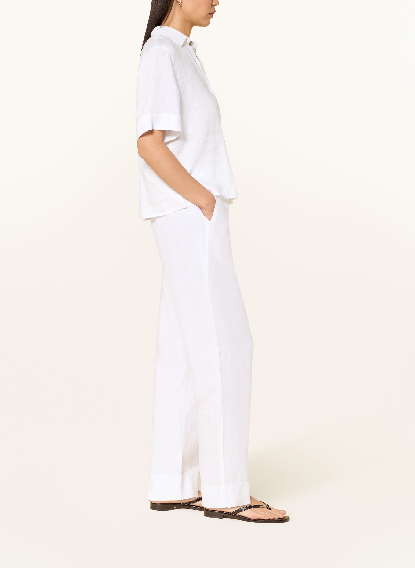 BRAX Marlenehose FARINA aus Leinen: WEISS